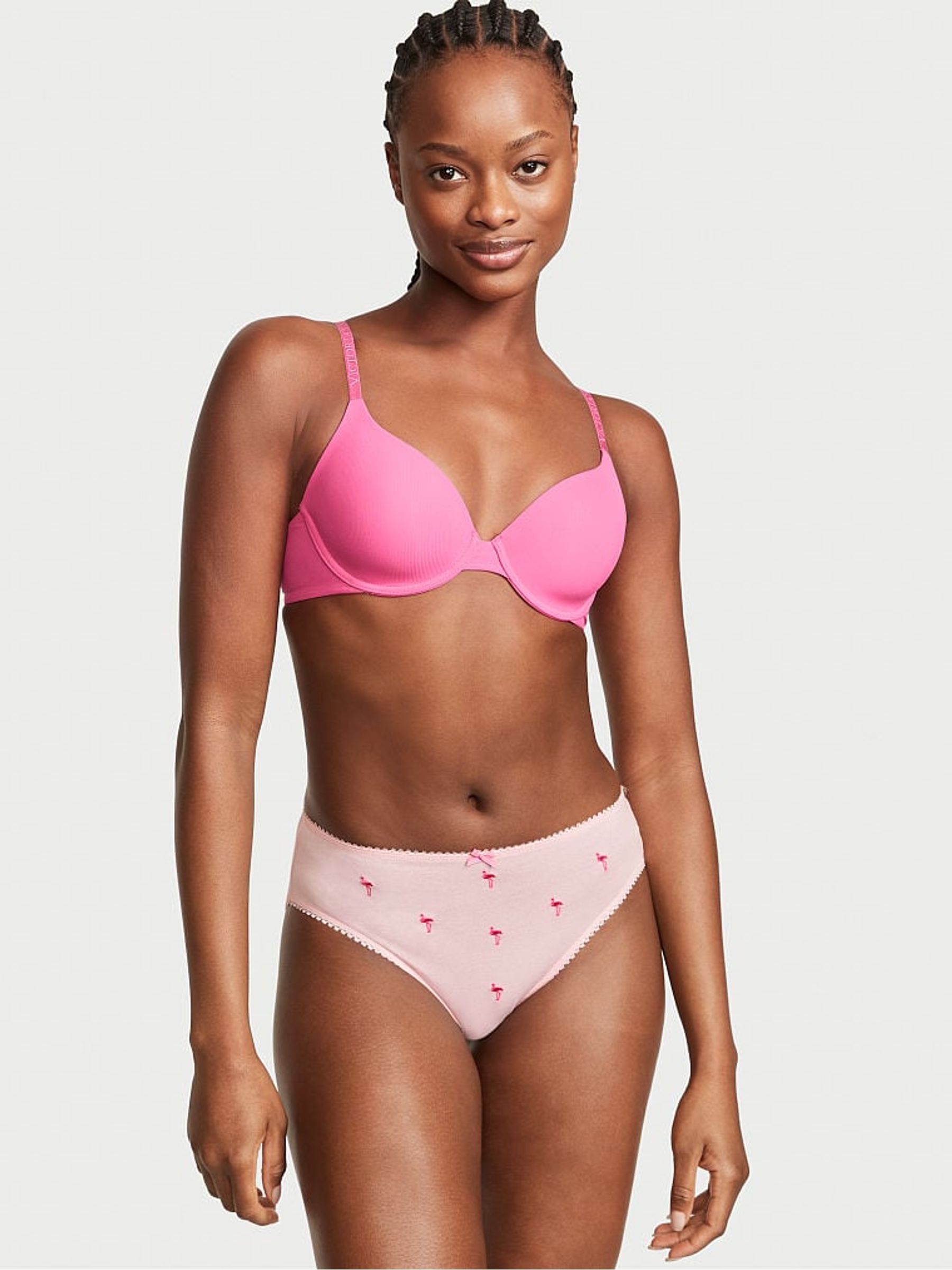Pink Flamingo Brief Stretch Cotton G String Knickers - Image 1 of 3
