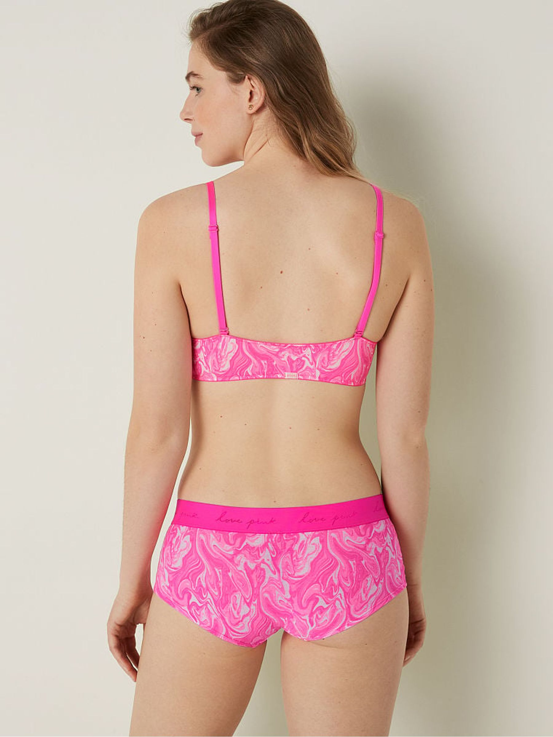 Atomic Pink Marble Lightly Lined Full Cup Front Fastening T-Shirt Bra - Image 2 of 5
