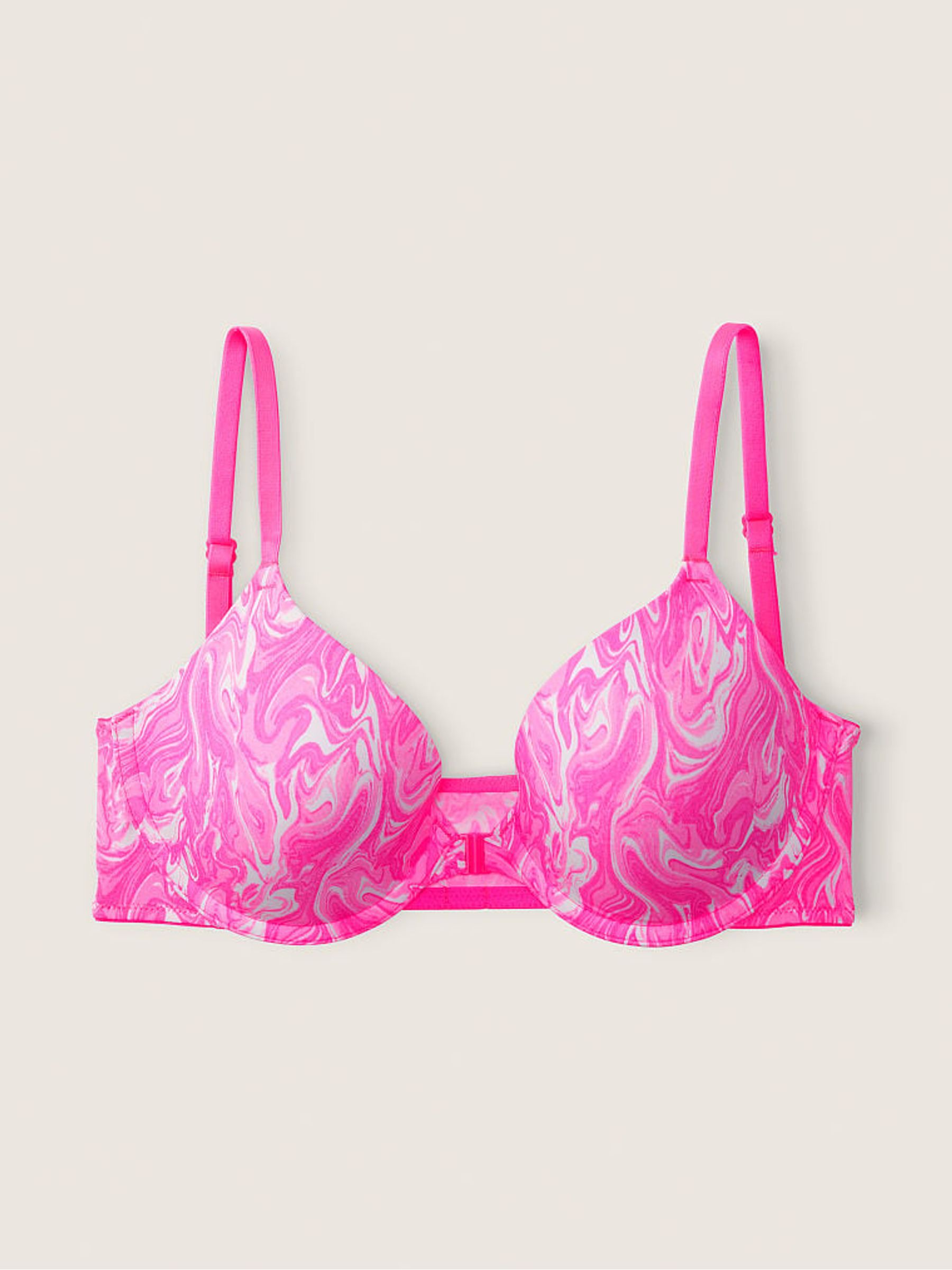 Atomic Pink Marble Lightly Lined Full Cup Front Fastening T-Shirt Bra - Image 4 of 5