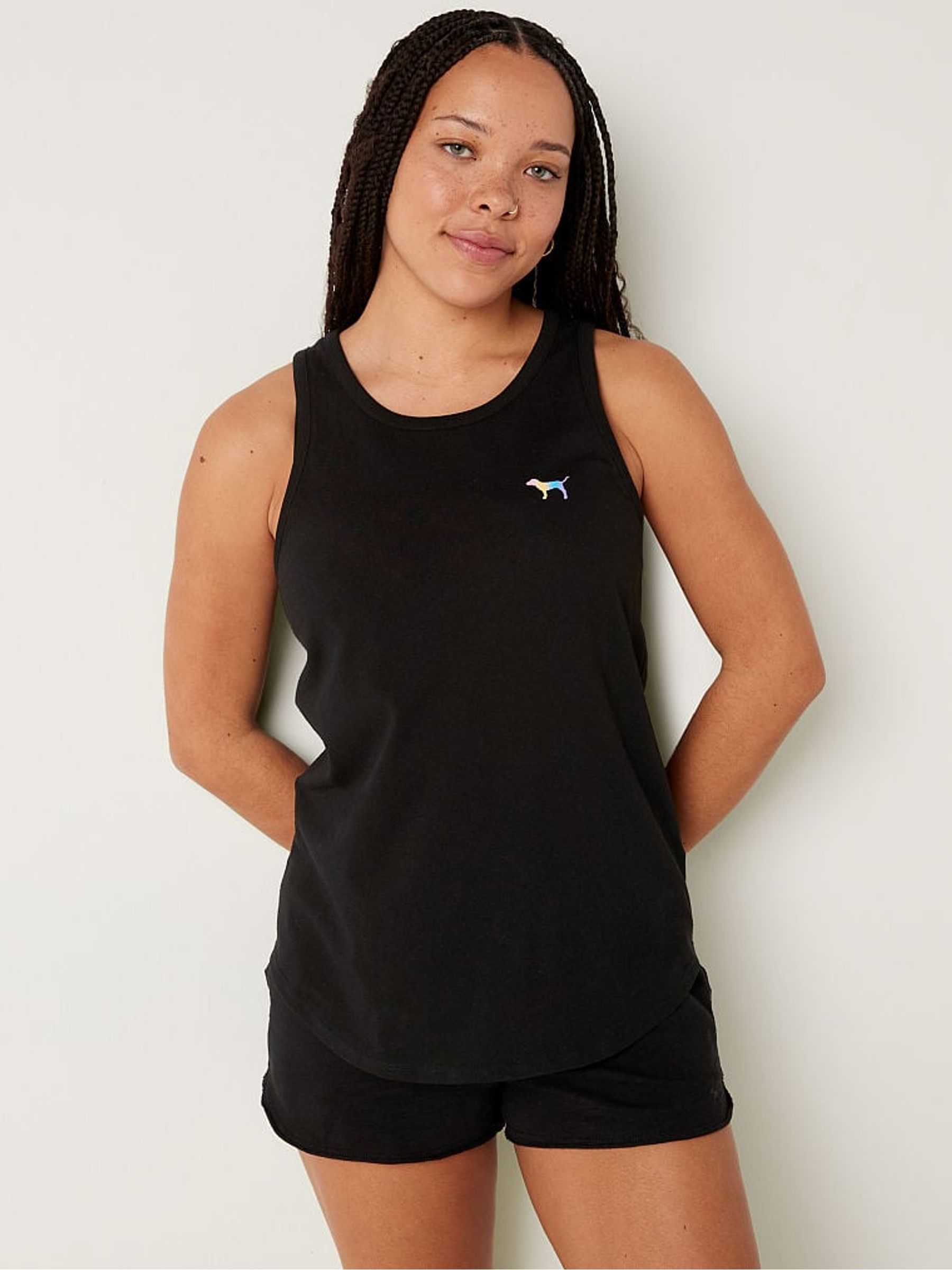 Pure Black Gradient Everyday Ringer Tank - Image 1 of 4