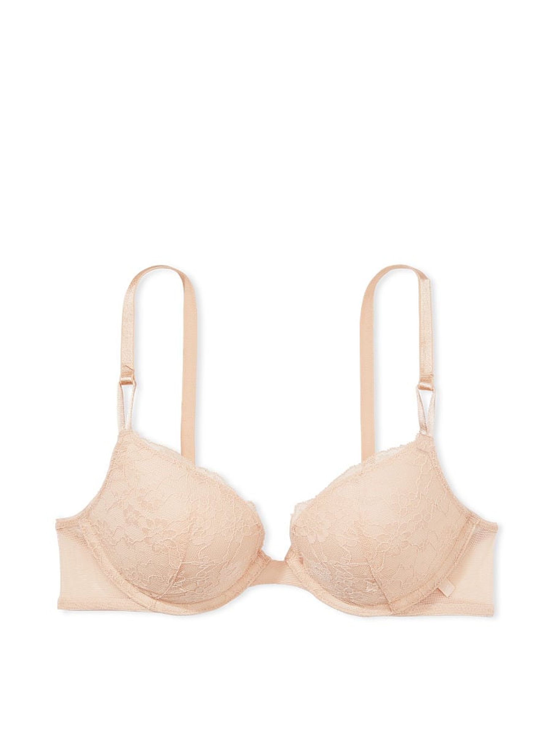 Champagne Nude Sexy Tee Posey Lace Push-Up Bra - Image 3 of 4