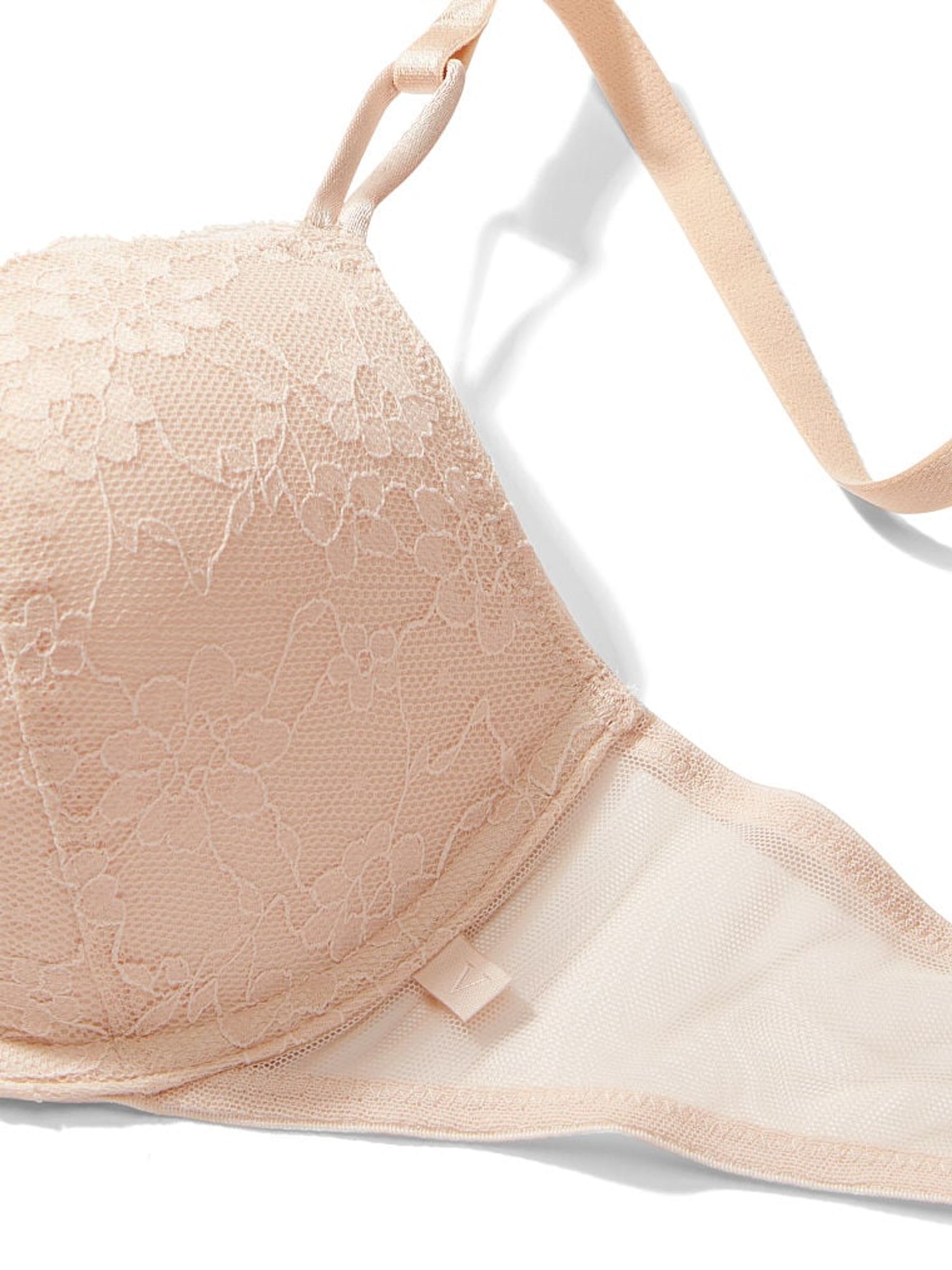Champagne Nude Sexy Tee Posey Lace Push-Up Bra - Image 4 of 4