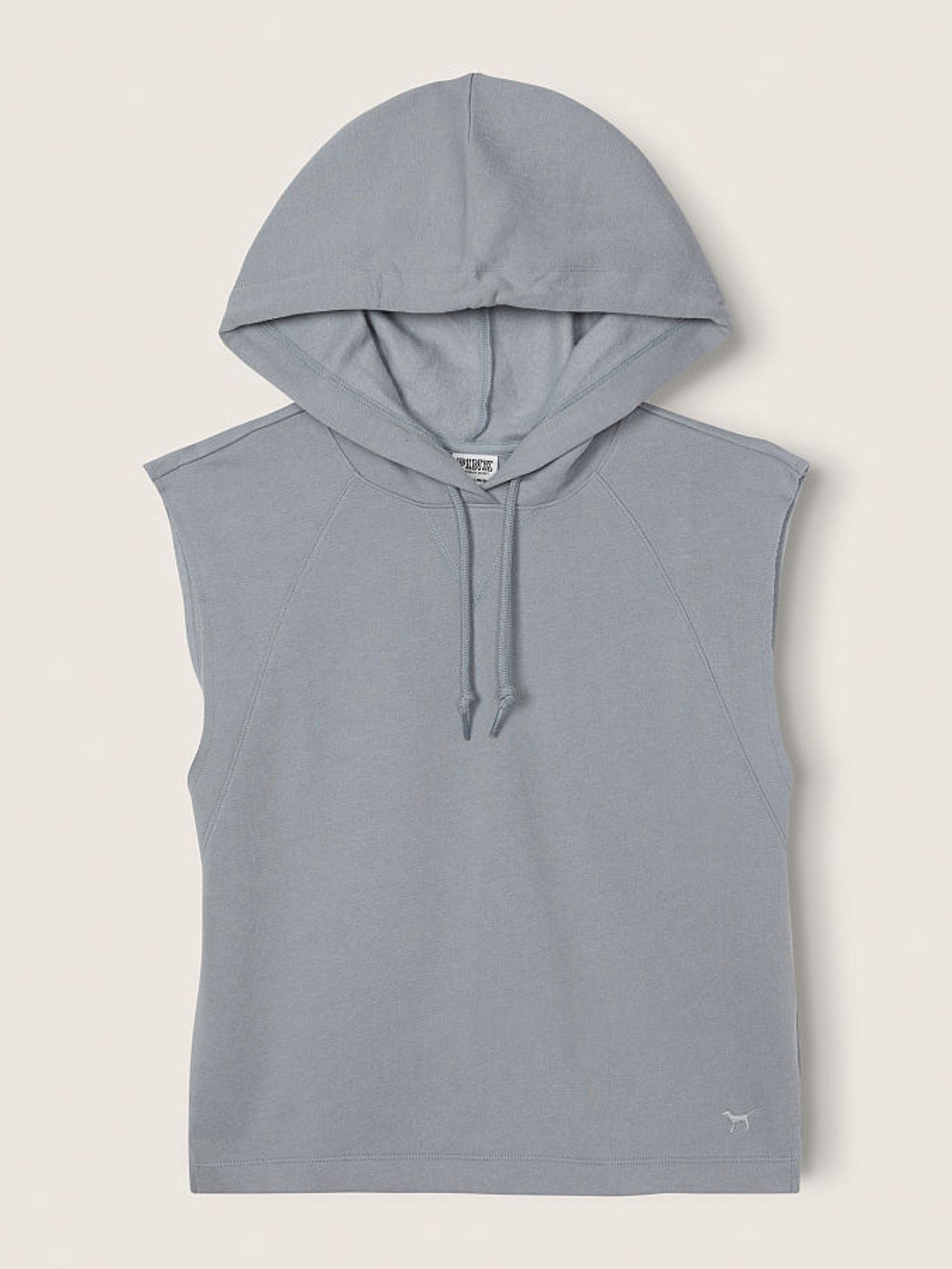 Grey Oasis Cropped Sleeveless Hoodie - Image 4 of 4