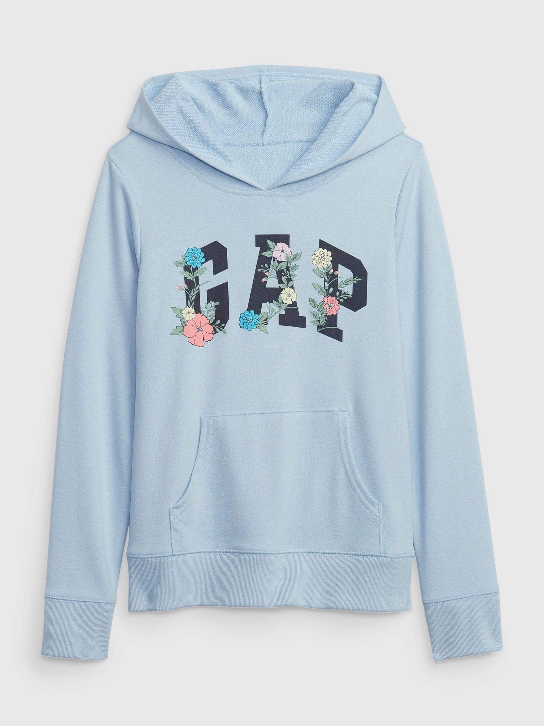 Blue Floral Logo Hoodie - Image 1 of 3 Blue Floral Logo Hoodie - Image 1 of 3