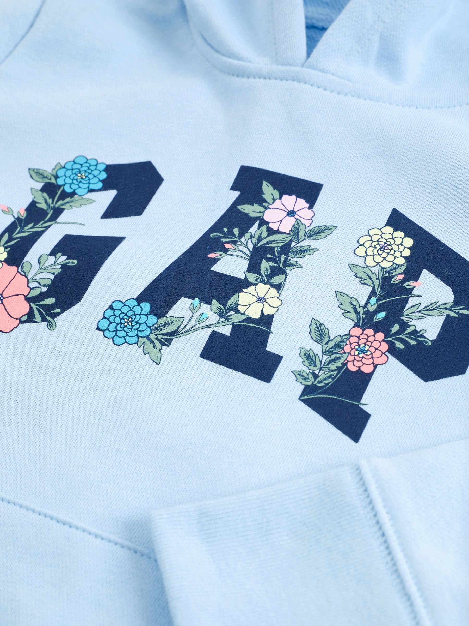 Blue Floral Logo Hoodie - Image 3 of 3