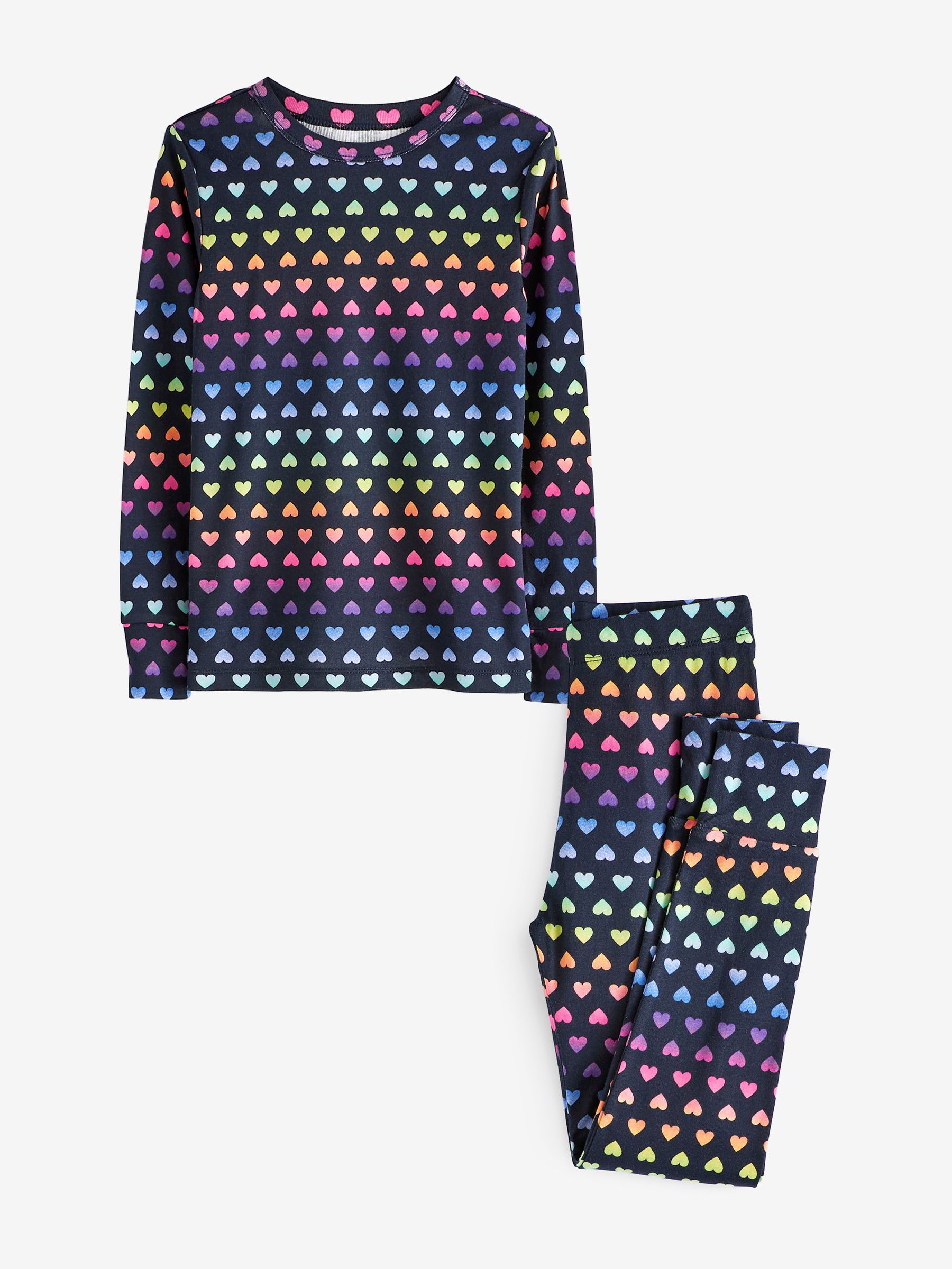 Blue Graphic Heart Print Long Sleeve Pyjamas - Image 2 of 7