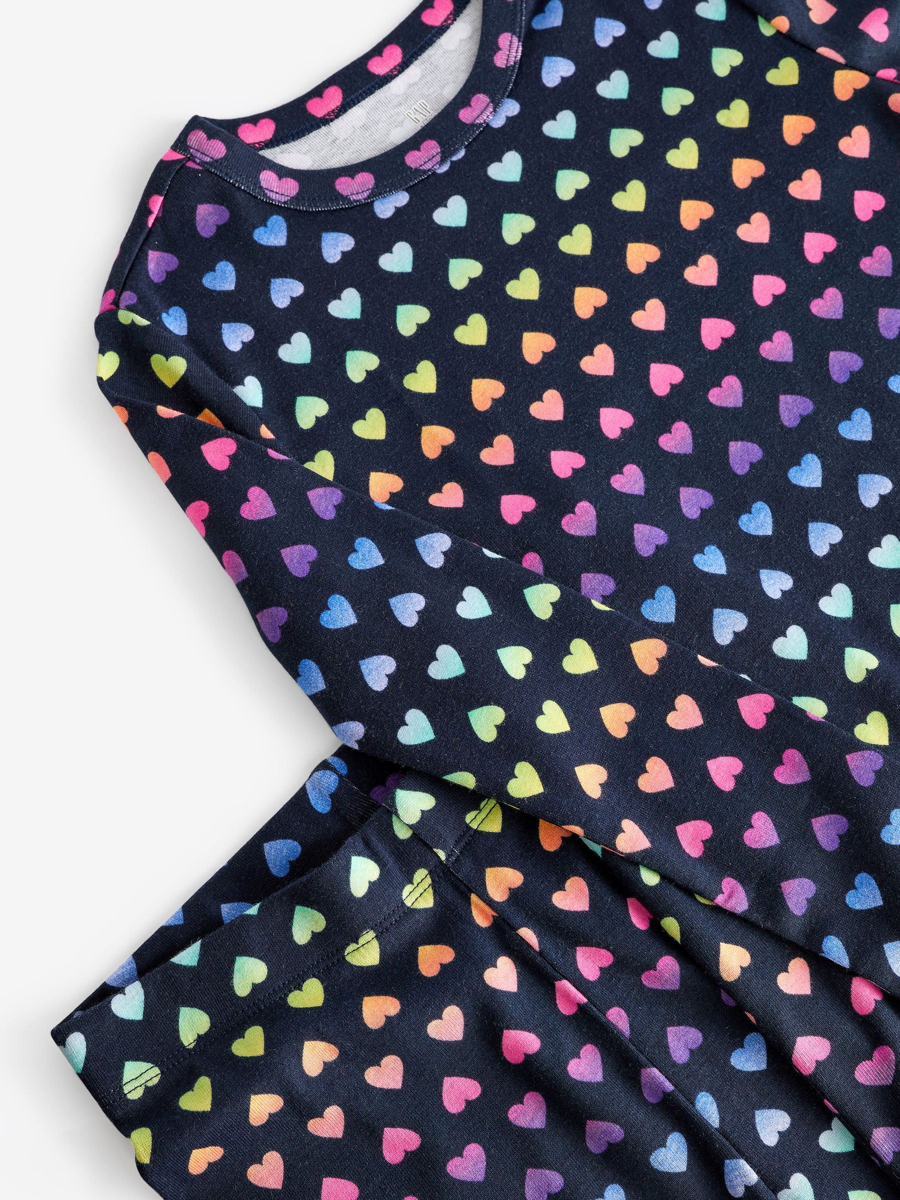 Blue Graphic Heart Print Long Sleeve Pyjamas - Image 6 of 7