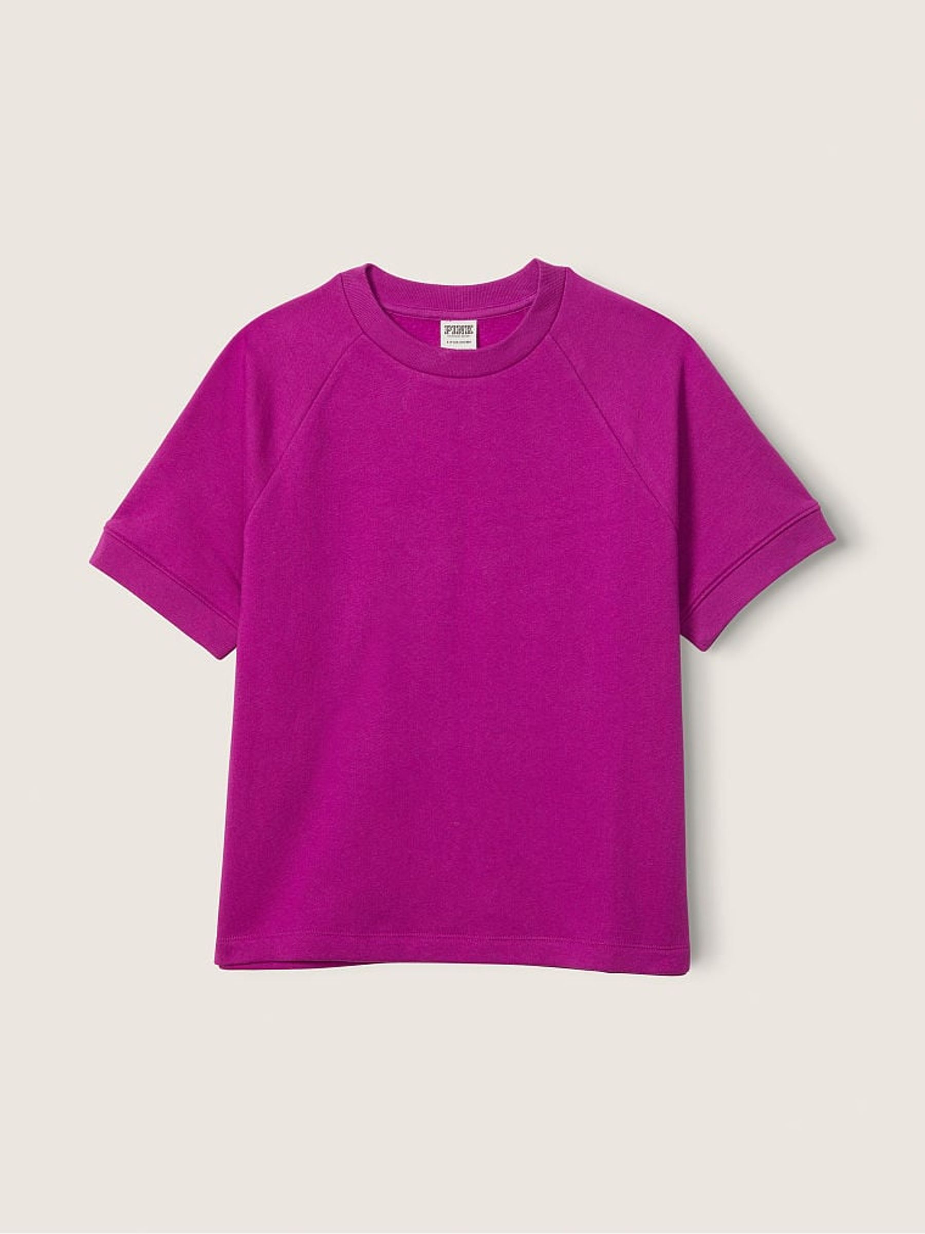 Dahlia Magenta Pink Short Sleeve Oversized Crew Neck T-Shirt - Image 4 of 4