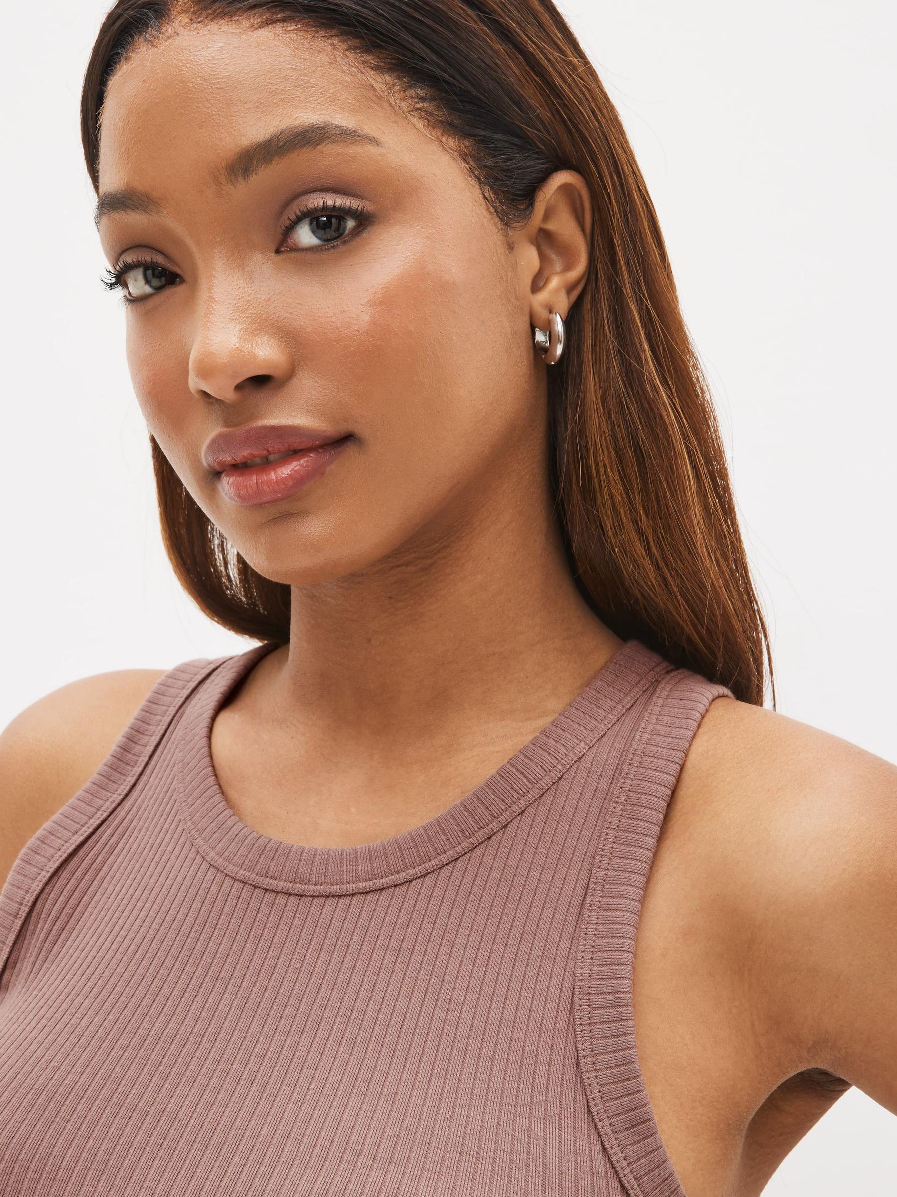 Brown High Neck Vest Tank Top - Image 3 of 4