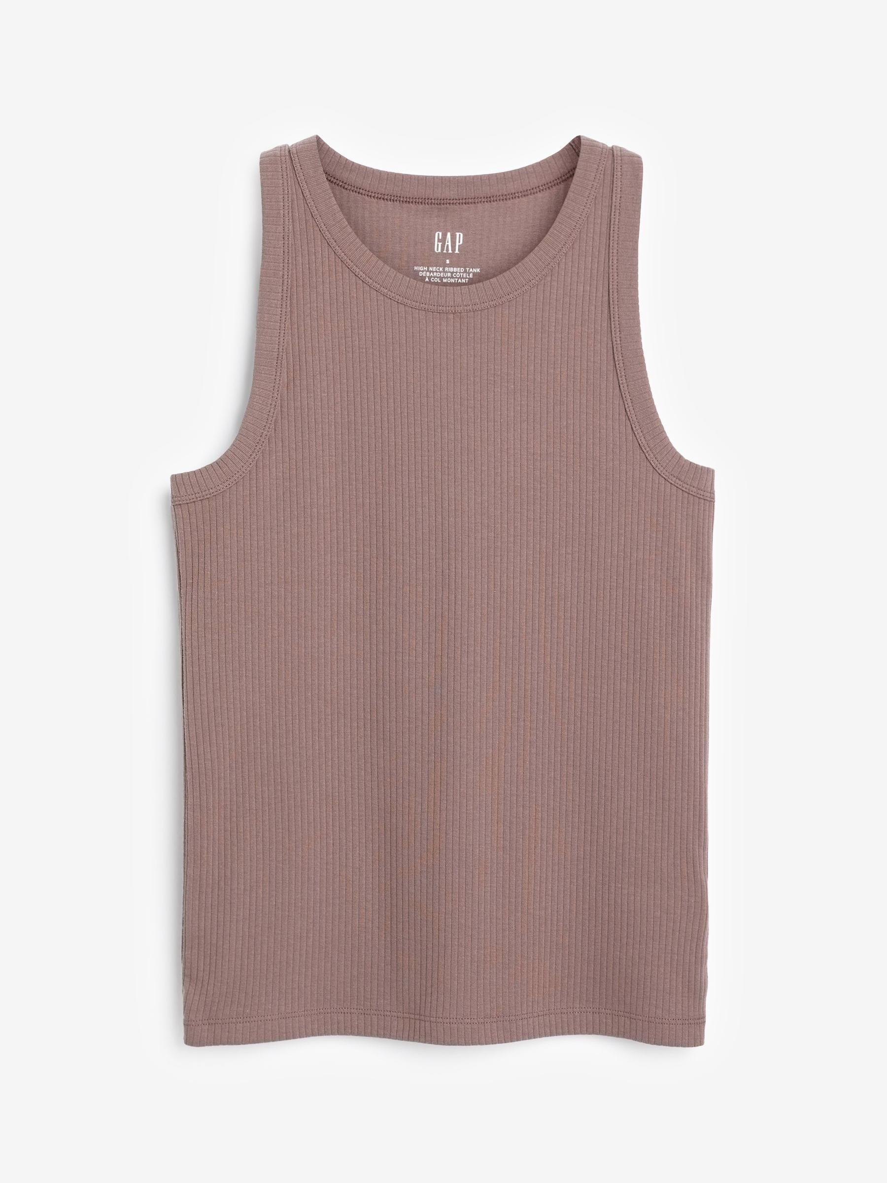 Brown High Neck Vest Tank Top - Image 4 of 4
