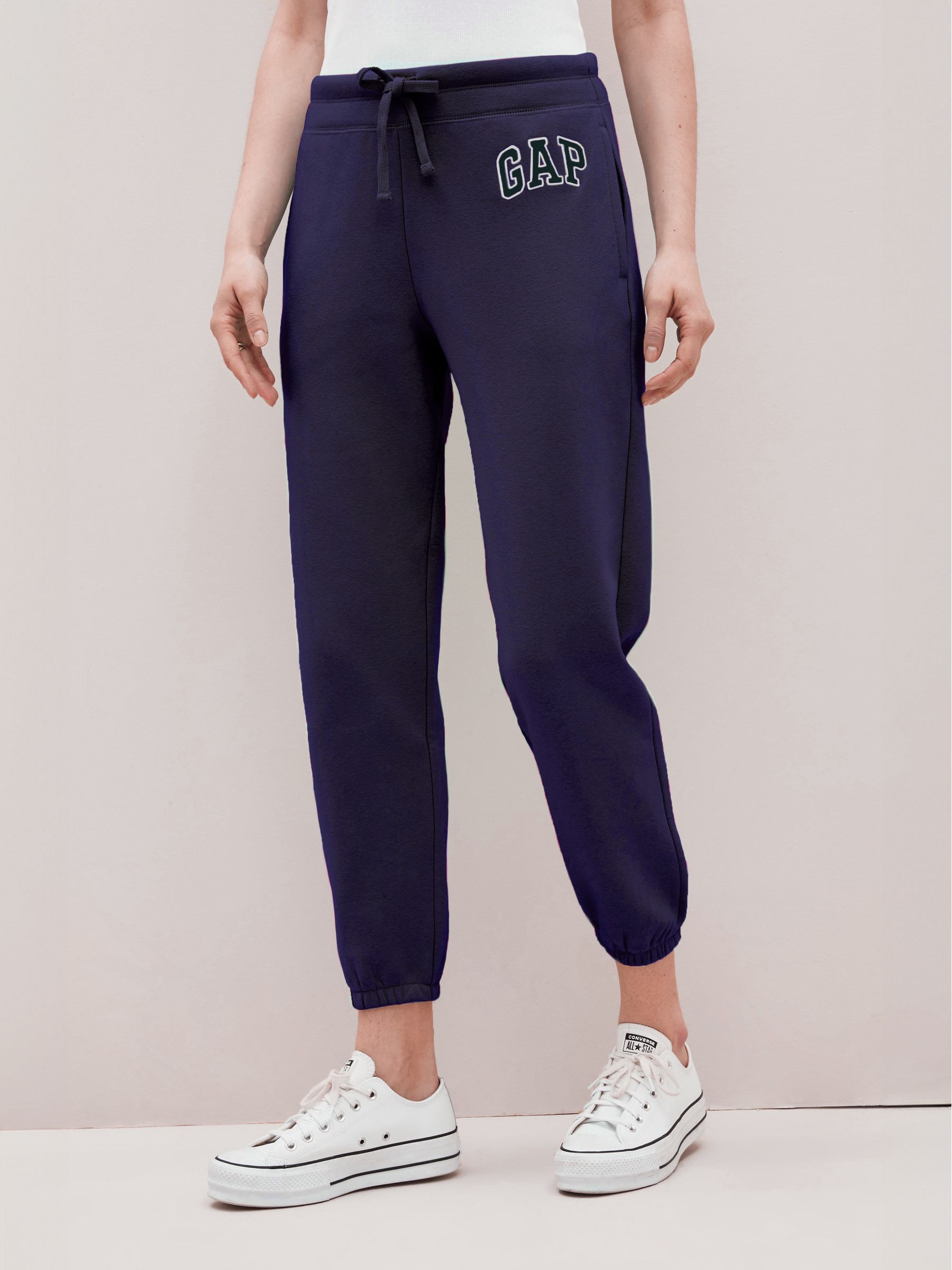 Navy Blue Vintage Arch Logo Fleece-Lined Joggers - Image 1 of 6