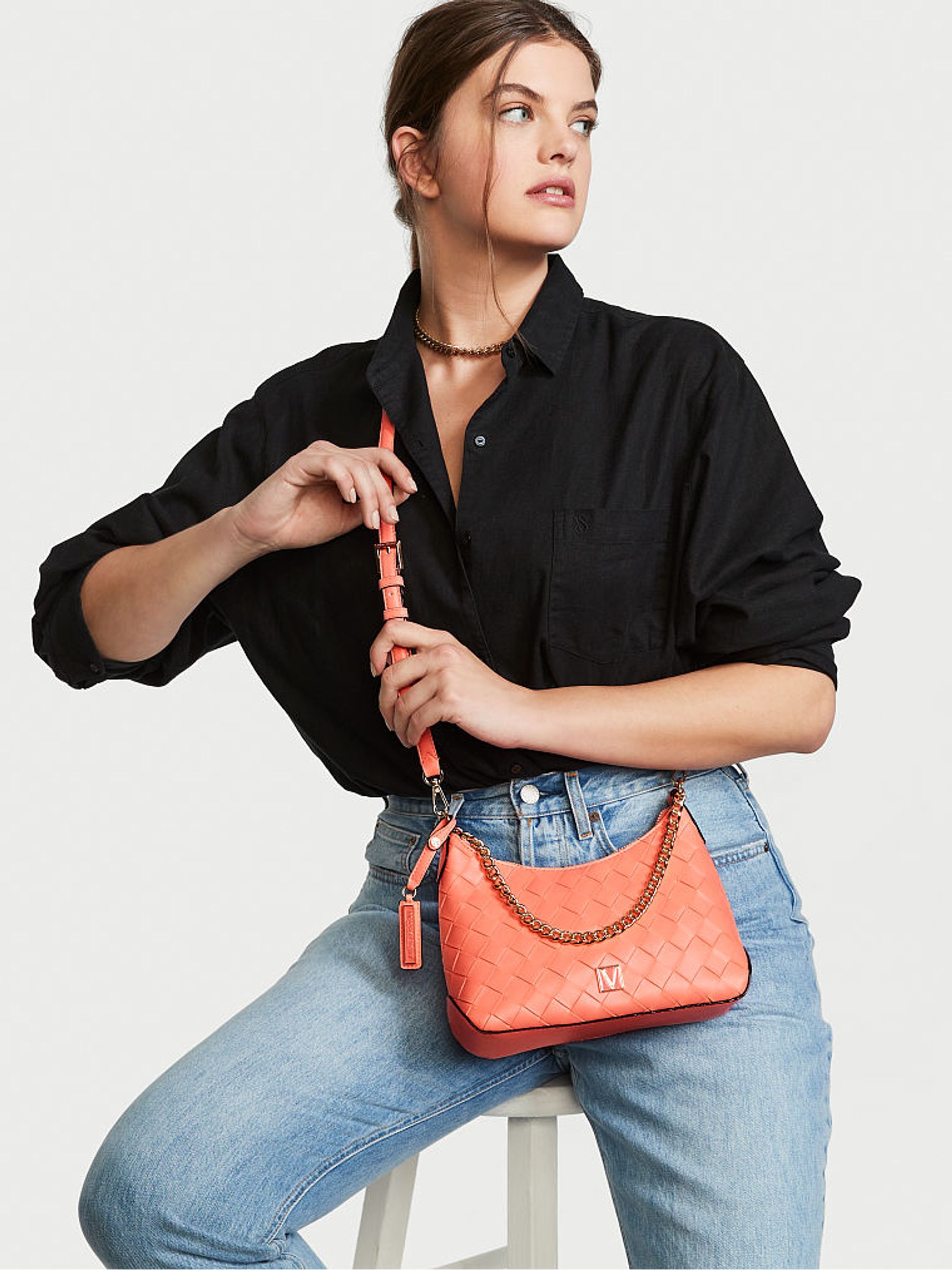 Orange Guava Woven Mini Curve Bag - Image 2 of 4