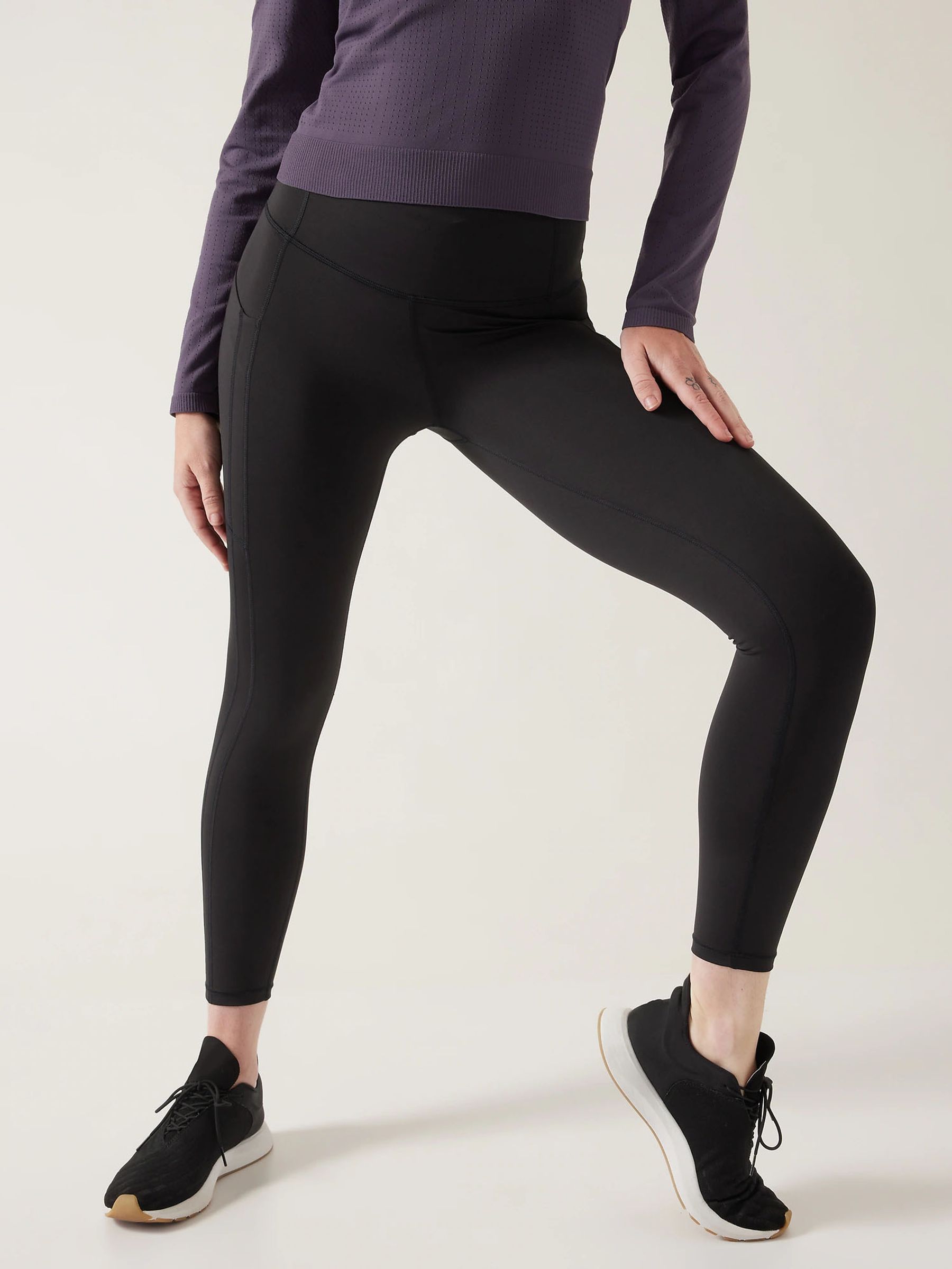 Athleta Black 7/8 Length Saluation High Waisted Pocket Leggings - Image 1 of 6