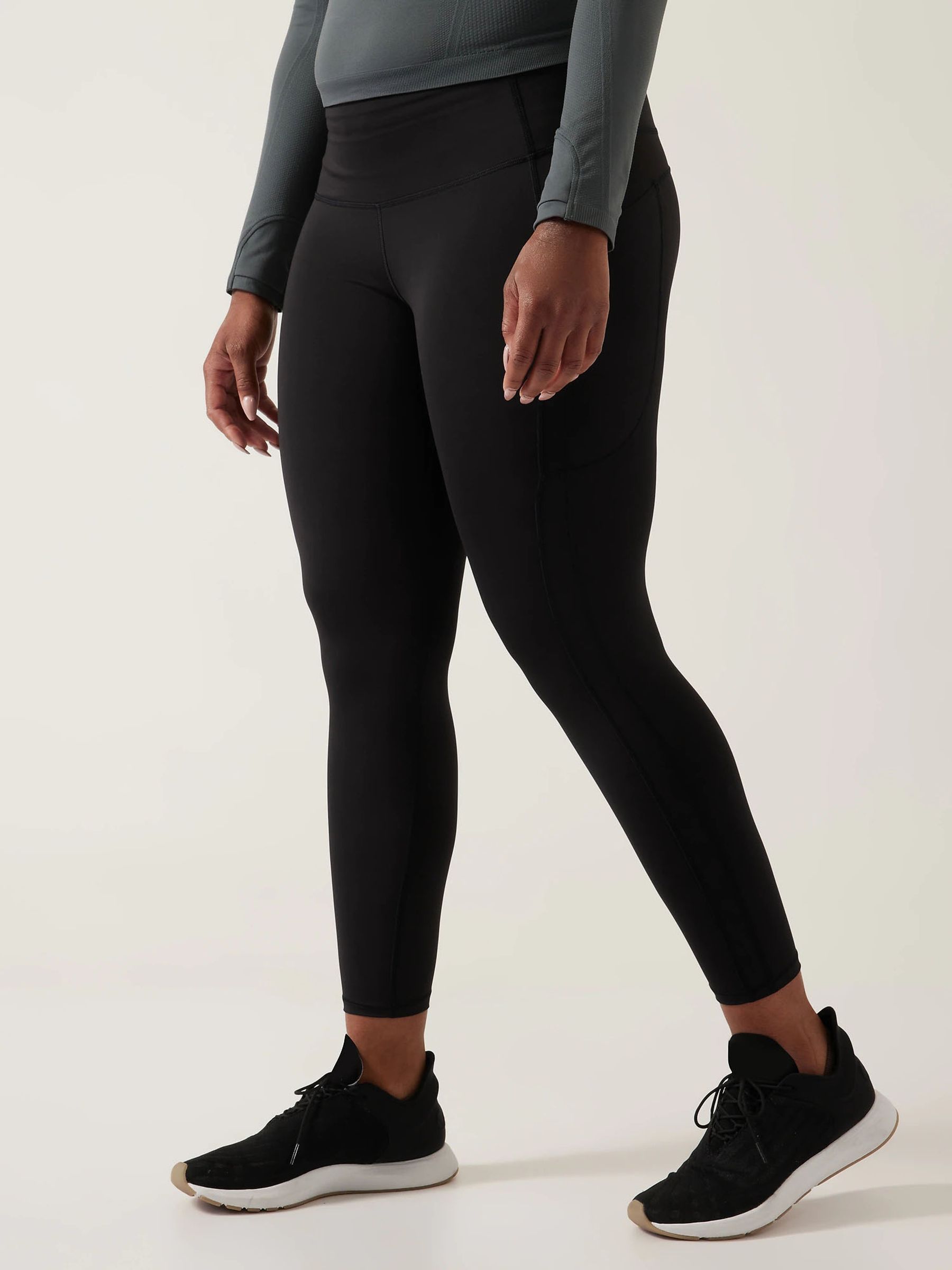 Athleta Black 7/8 Length Saluation High Waisted Pocket Leggings - Image 4 of 6