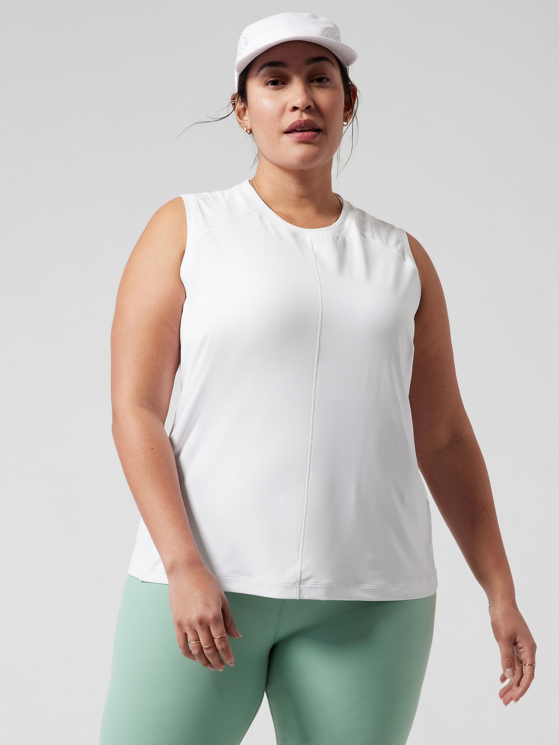 Athleta White High Neck UPF Mesh Tank - Image 3 of 7