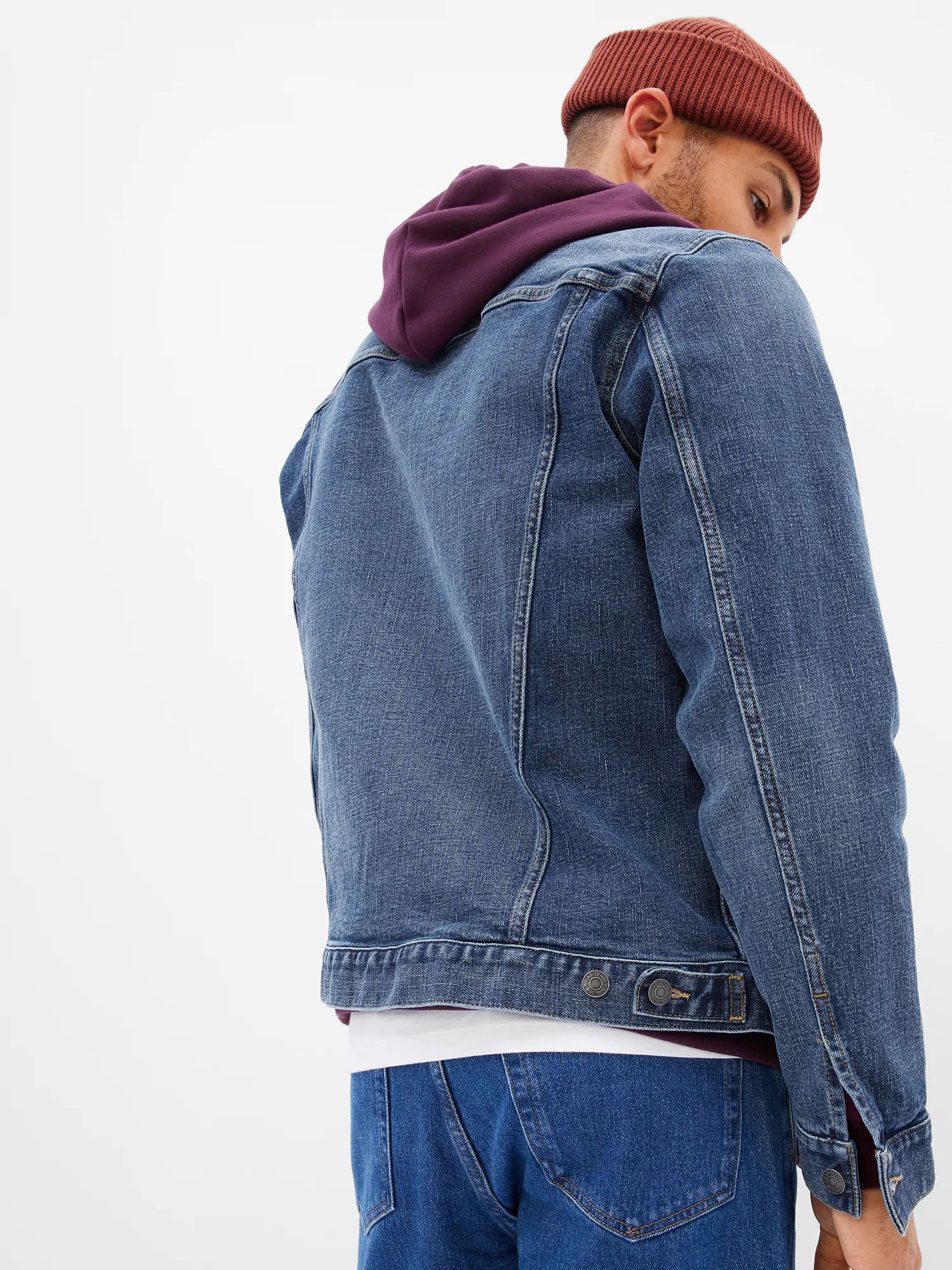Dark Blue Icon Denim Long Sleeve Jacket with Washwell - Image 2 of 3