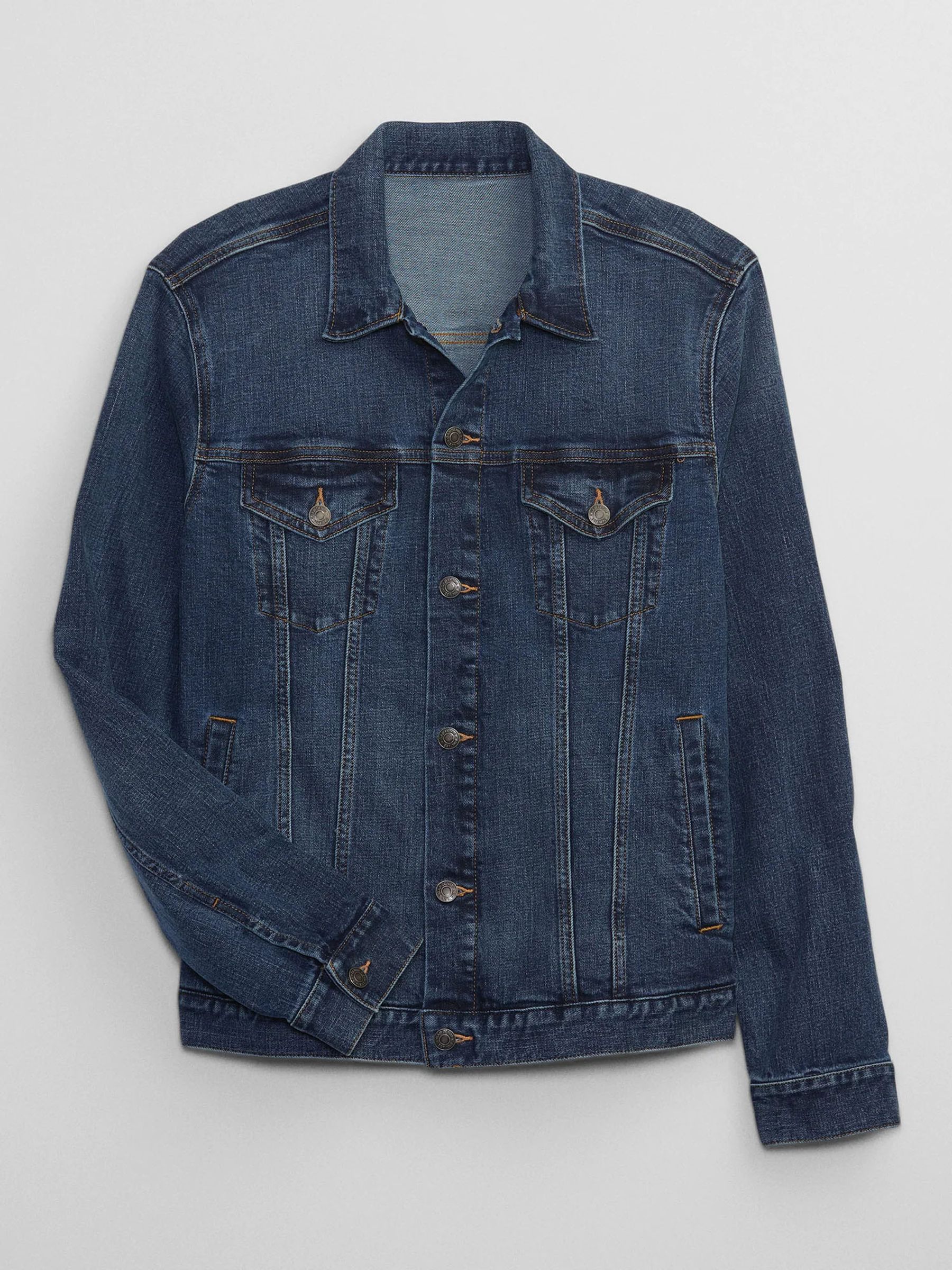 Dark Blue Icon Denim Long Sleeve Jacket with Washwell - Image 3 of 3