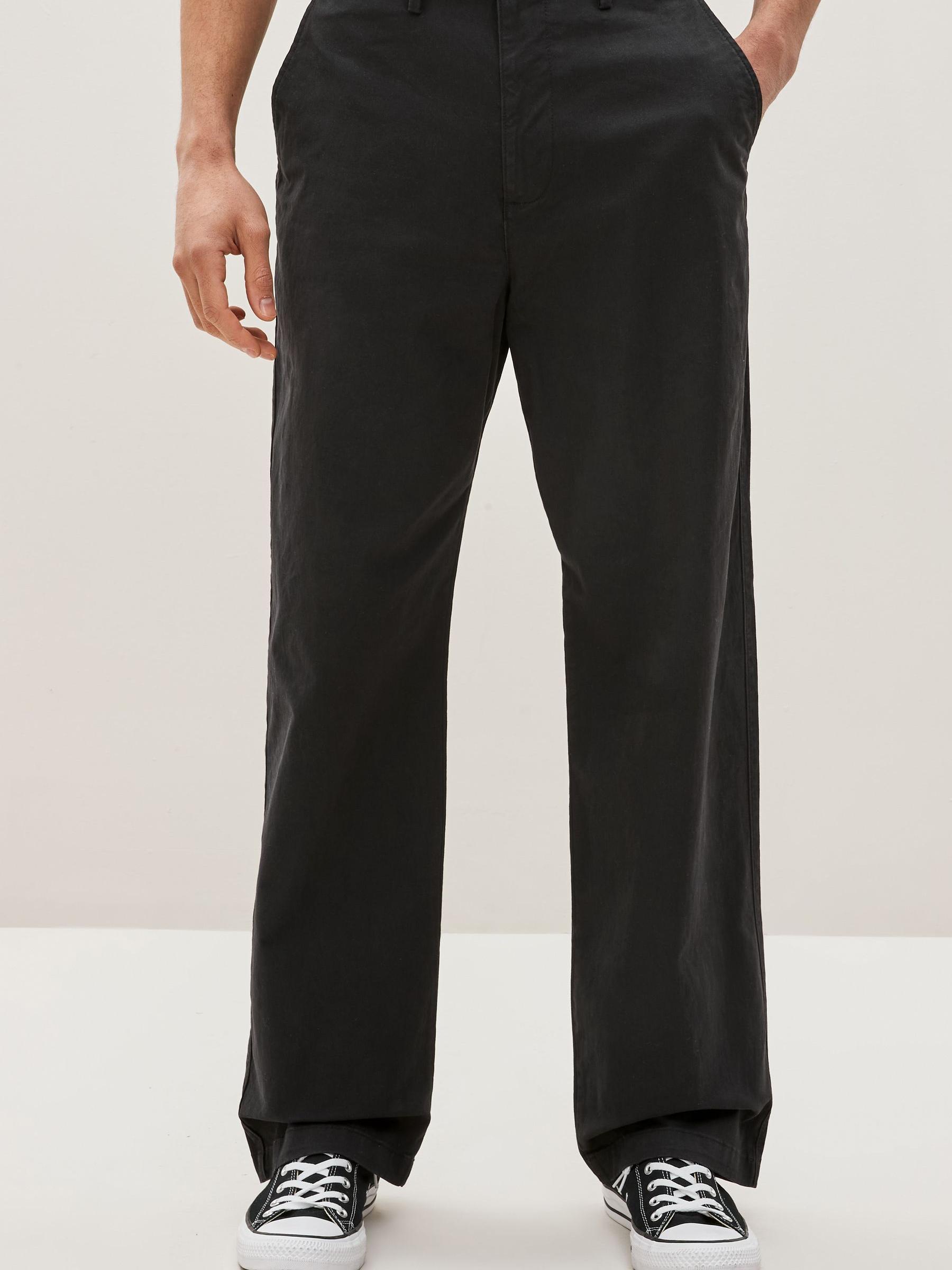 Black Essential Chino Trousers Loose Taper Fit - Image 1 of 6