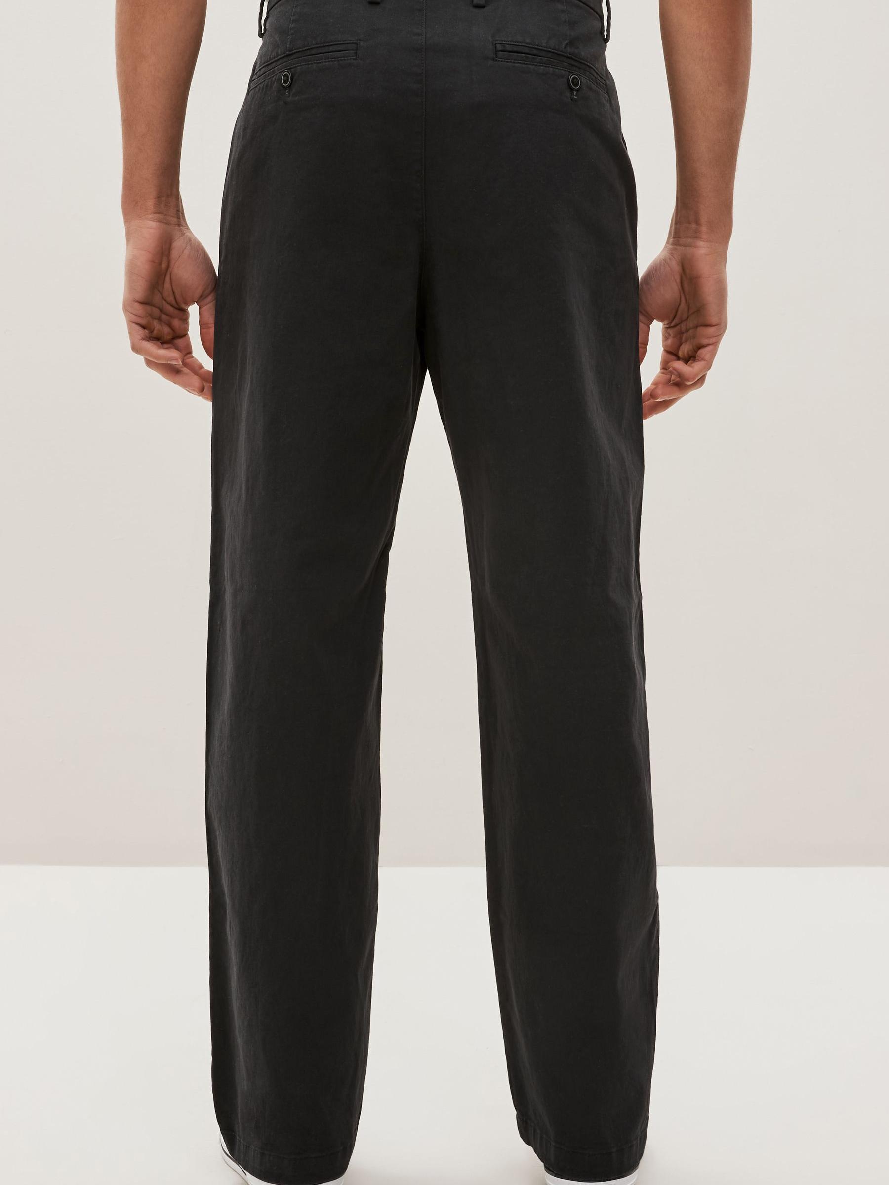 Black Essential Chino Trousers Loose Taper Fit - Image 2 of 6