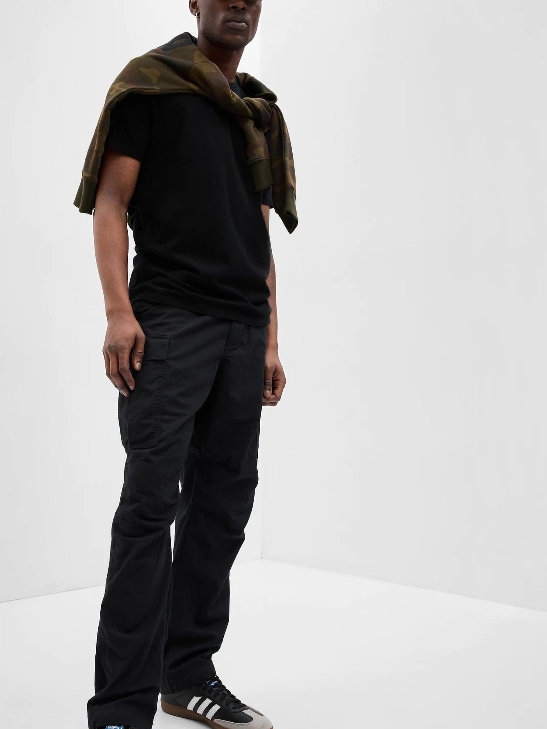 Black Cargo Straight Trousers - Image 1 of 2