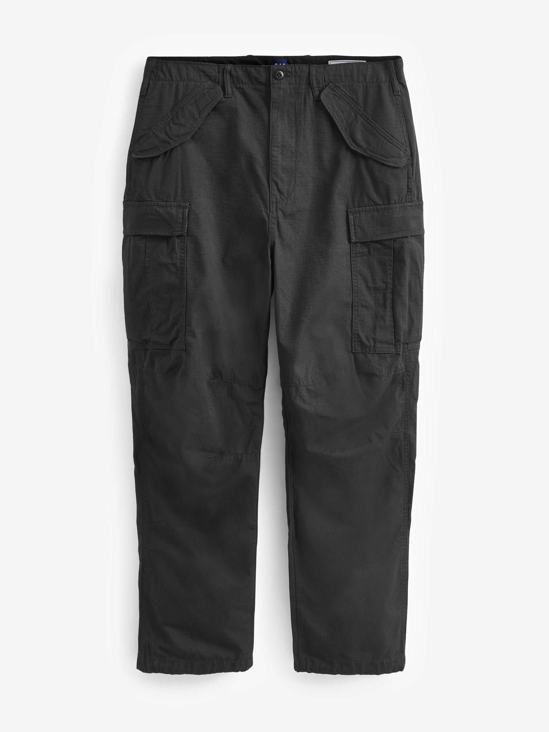 Black Cargo Straight Trousers - Image 2 of 2