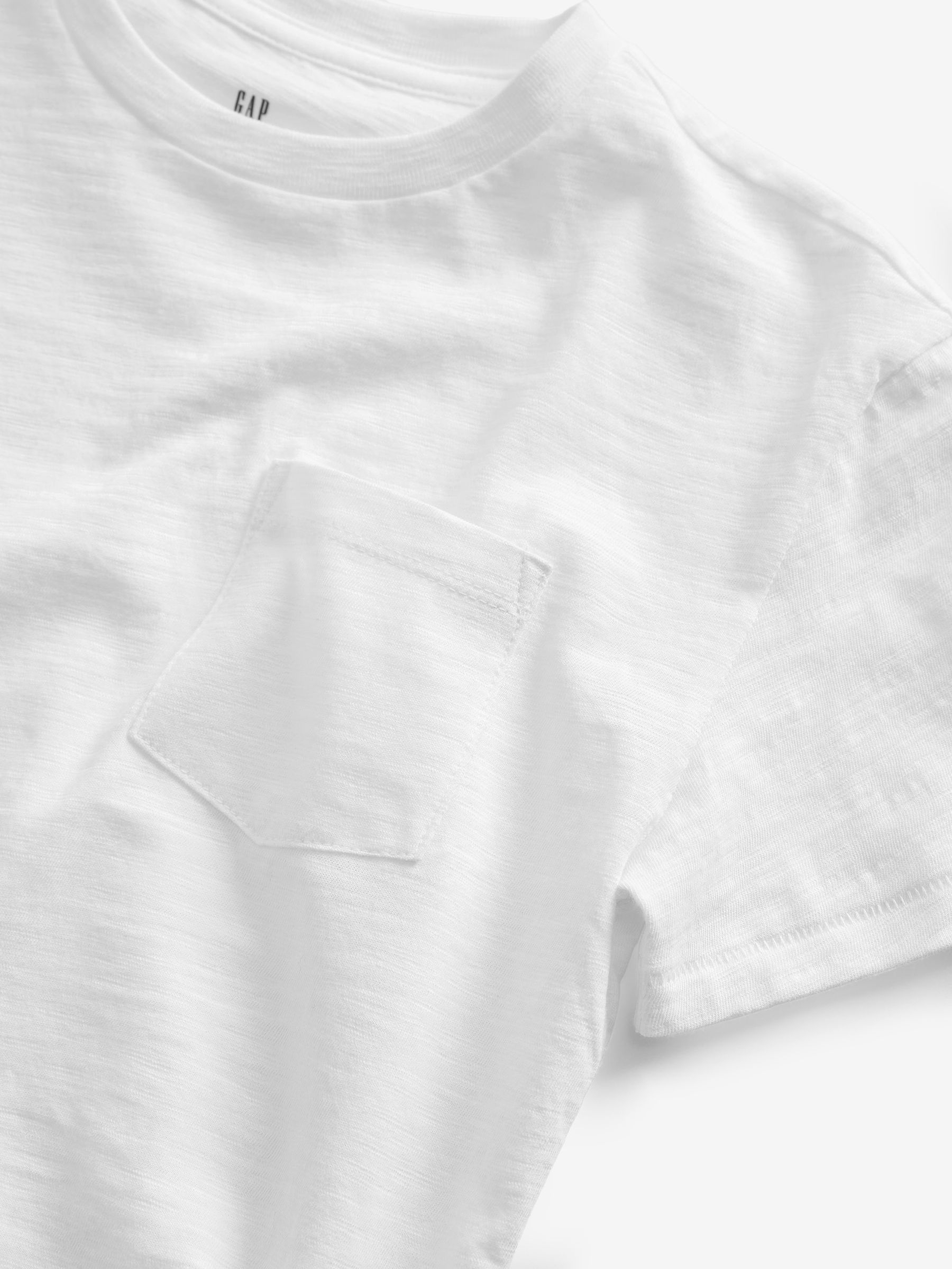 White Pocket Short Sleeve Crew Neck T-Shirt (4-13yrs) - Image 3 of 3