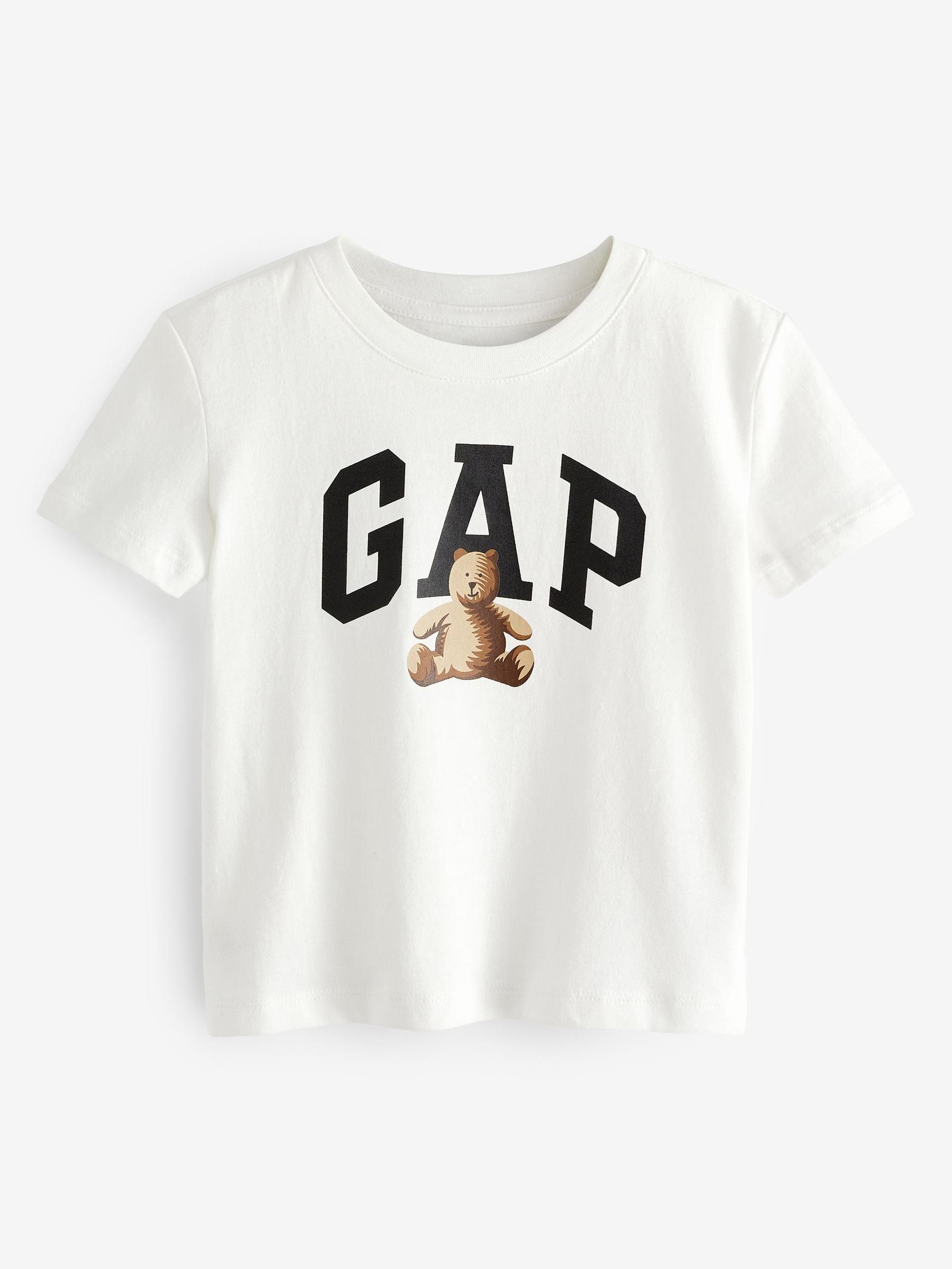 White Organic Cotton Bear Logo Short Sleeve T-Shirt - Image 1 of 4