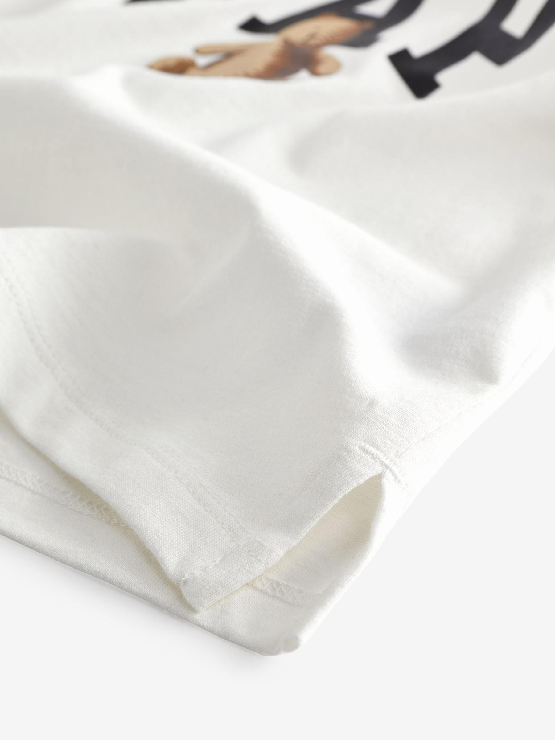 White Organic Cotton Bear Logo Short Sleeve T-Shirt - Image 3 of 4
