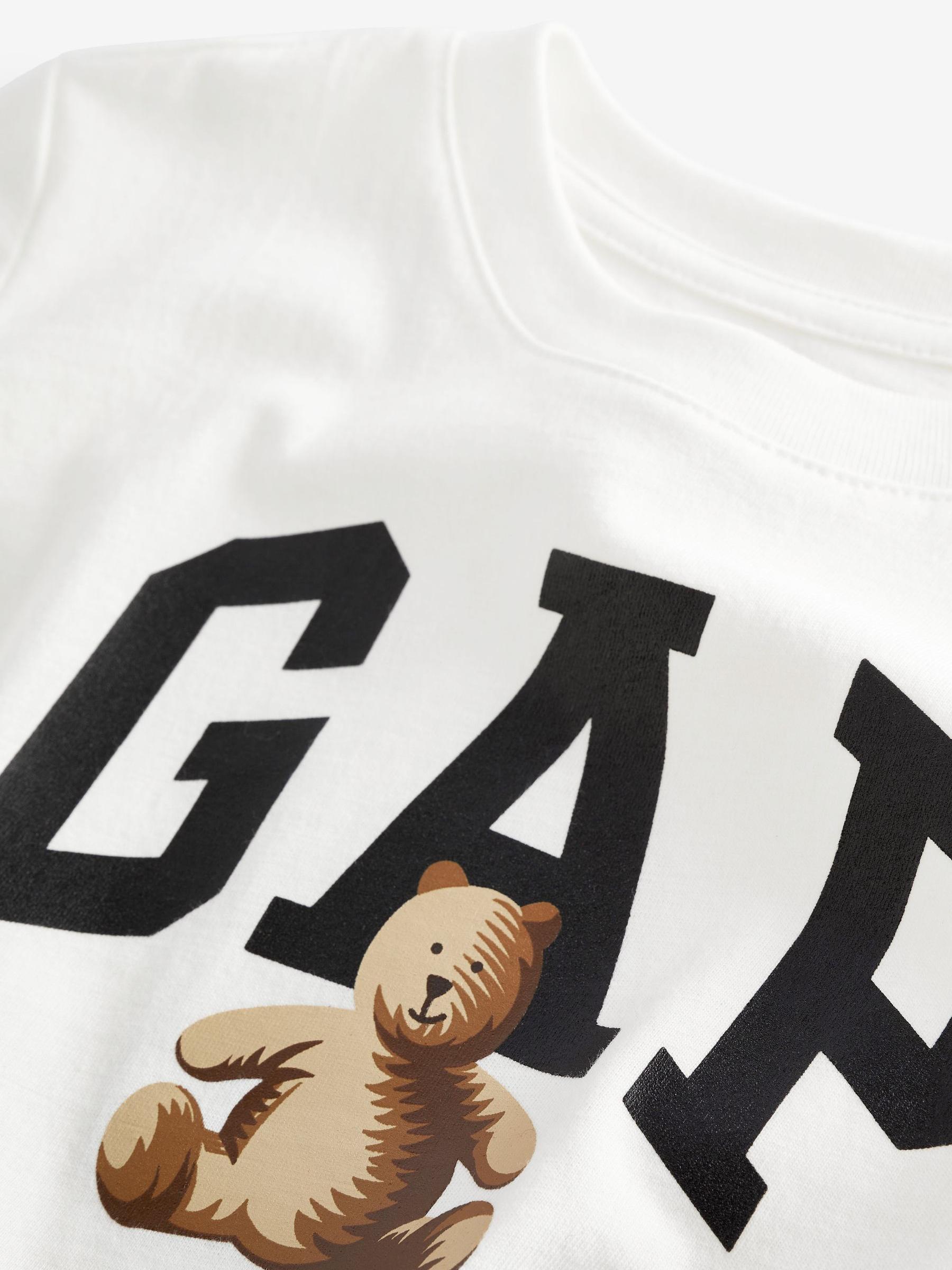 White Organic Cotton Bear Logo Short Sleeve T-Shirt - Image 4 of 4