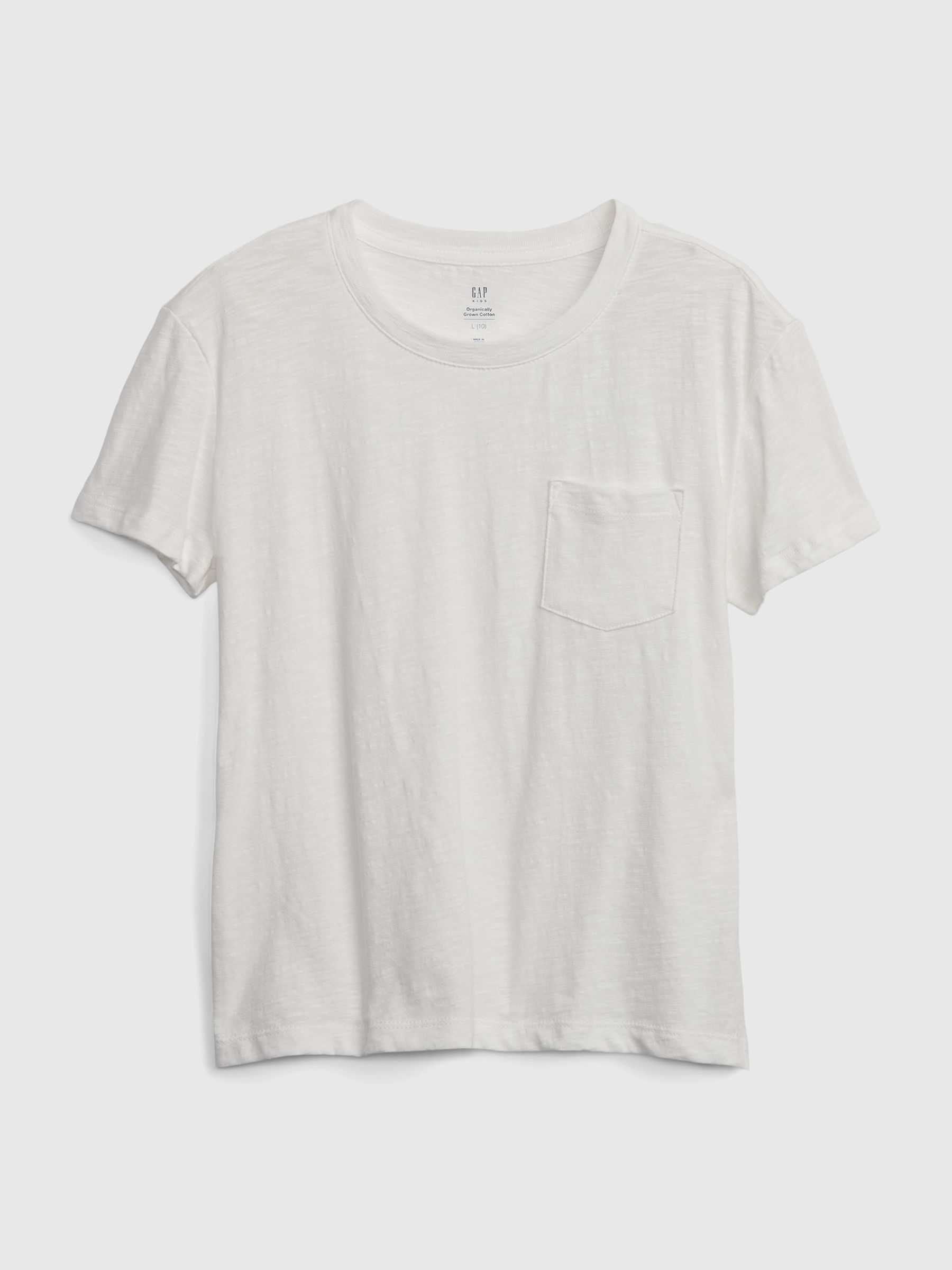 White Organic Cotton Short Sleeve Pocket T-Shirt - Image 1 of 1