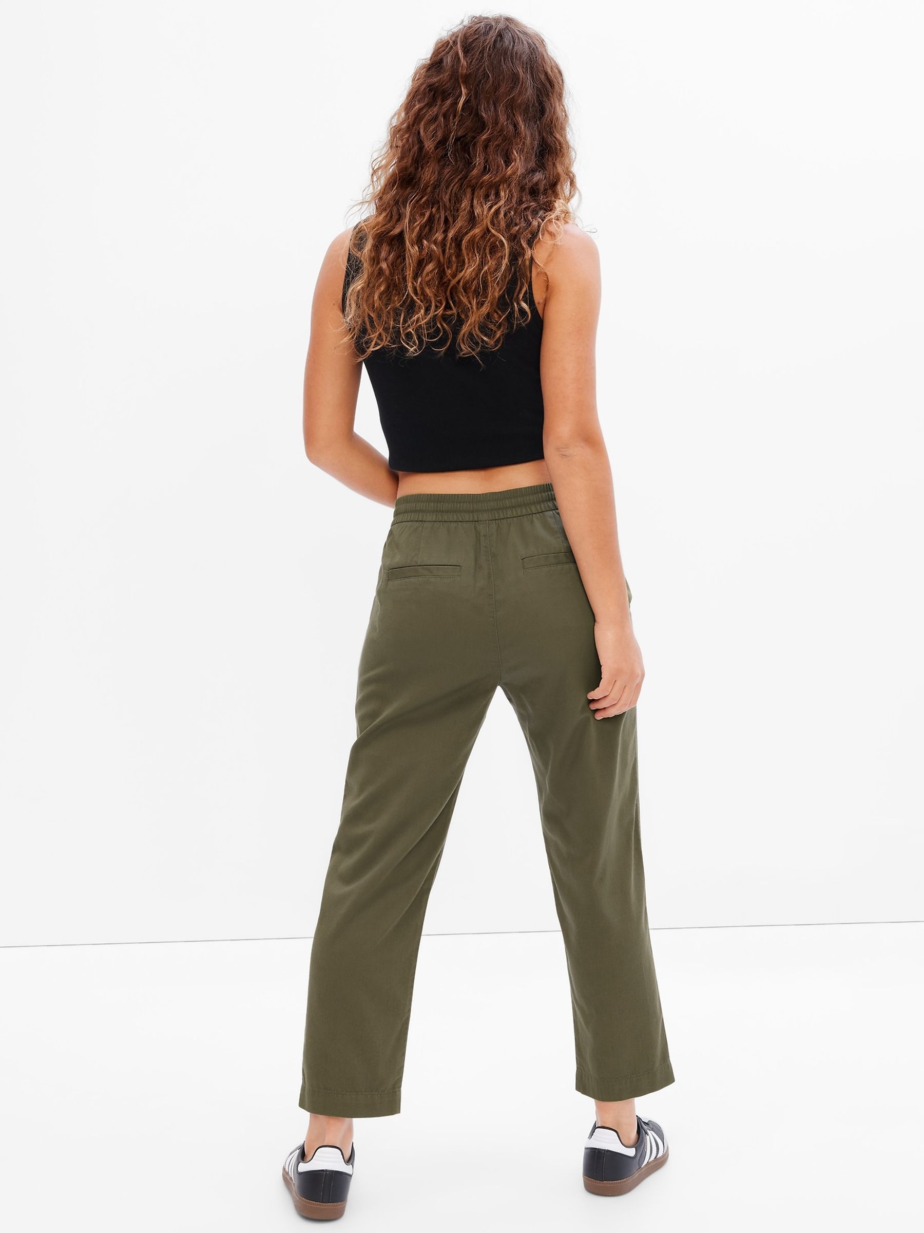 Khaki Green Easy Straight Pull-On Trousers - Image 2 of 4