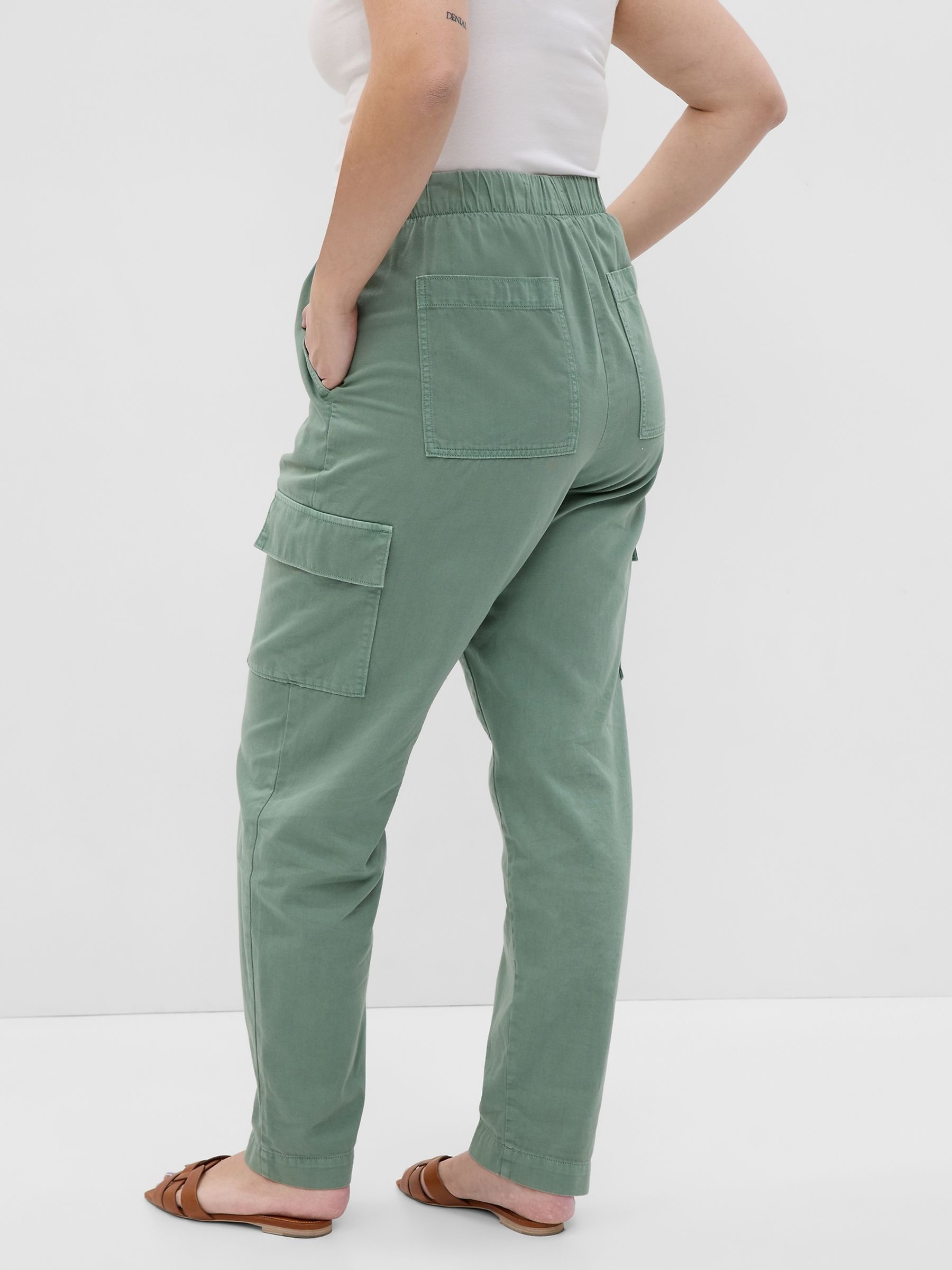 Green Twill Cargo Trousers - Image 4 of 4