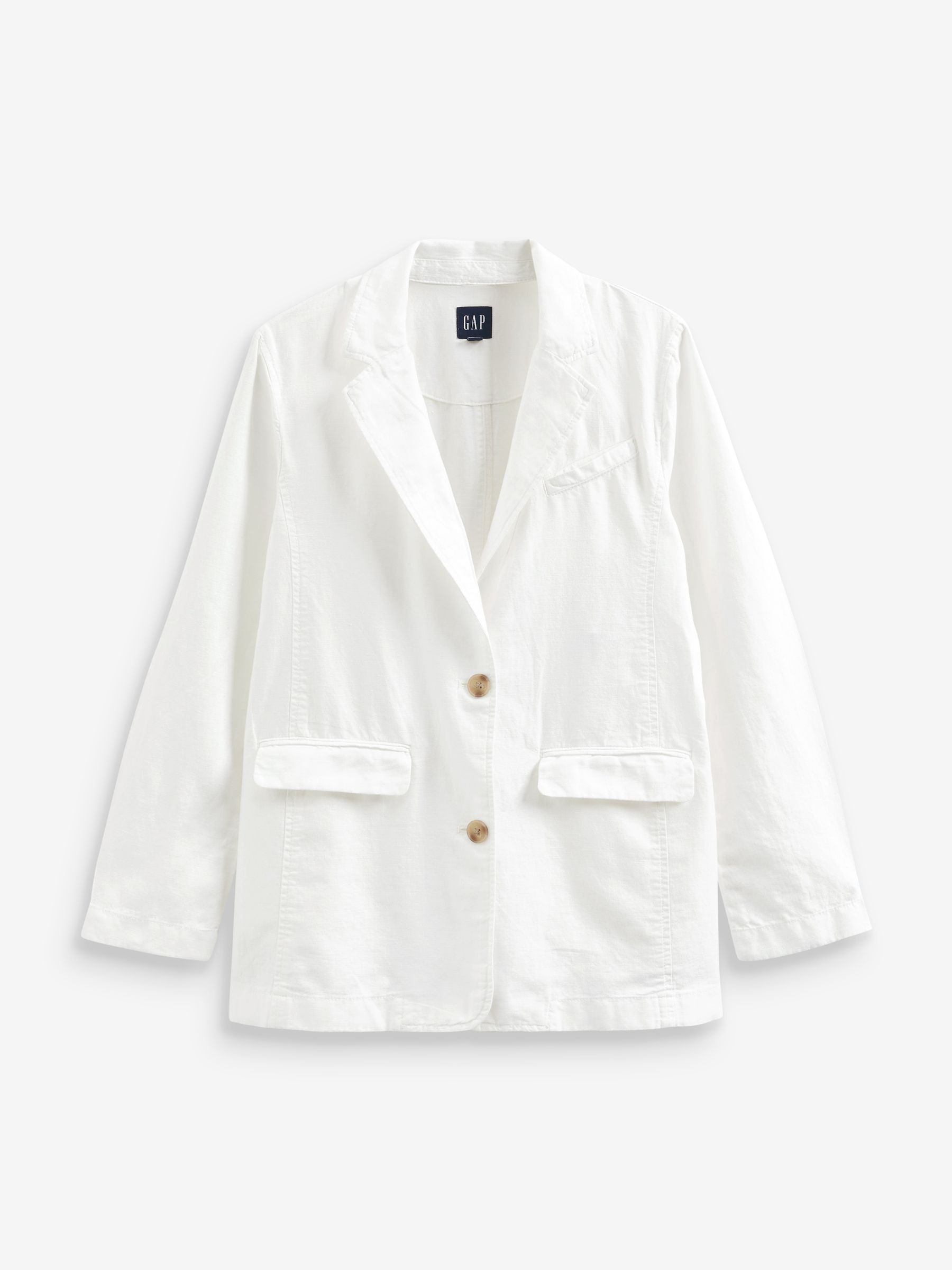 White Linen Cotton Blazer - Image 4 of 4