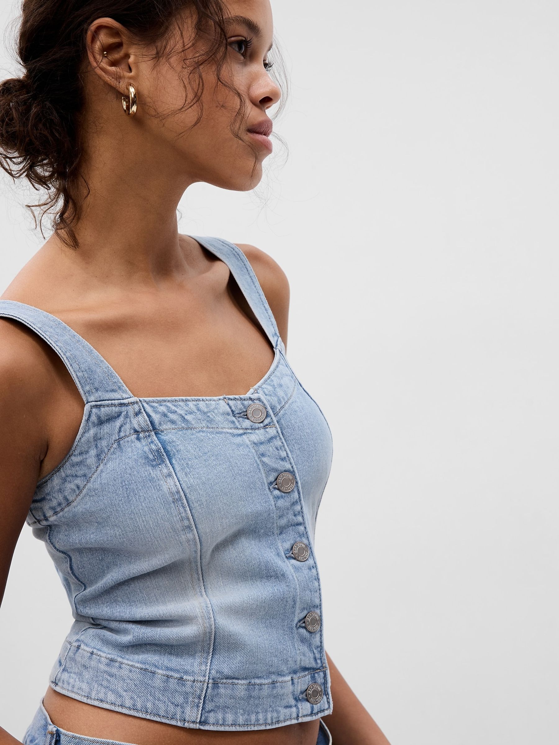 Blue Denim Corset Top - Image 4 of 4