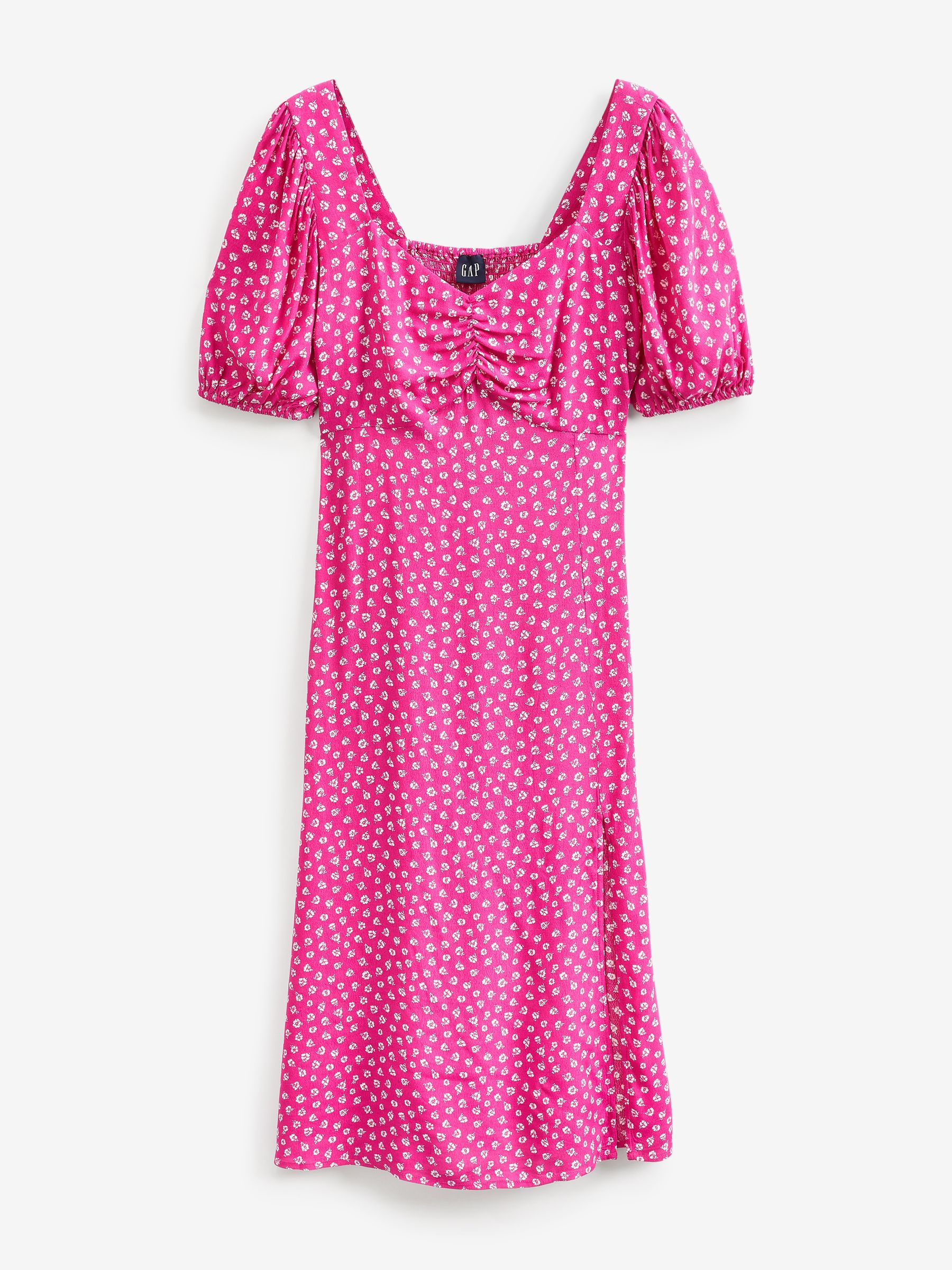 Pink Puff Short Sleeve Slit Dress - Image 4 of 4