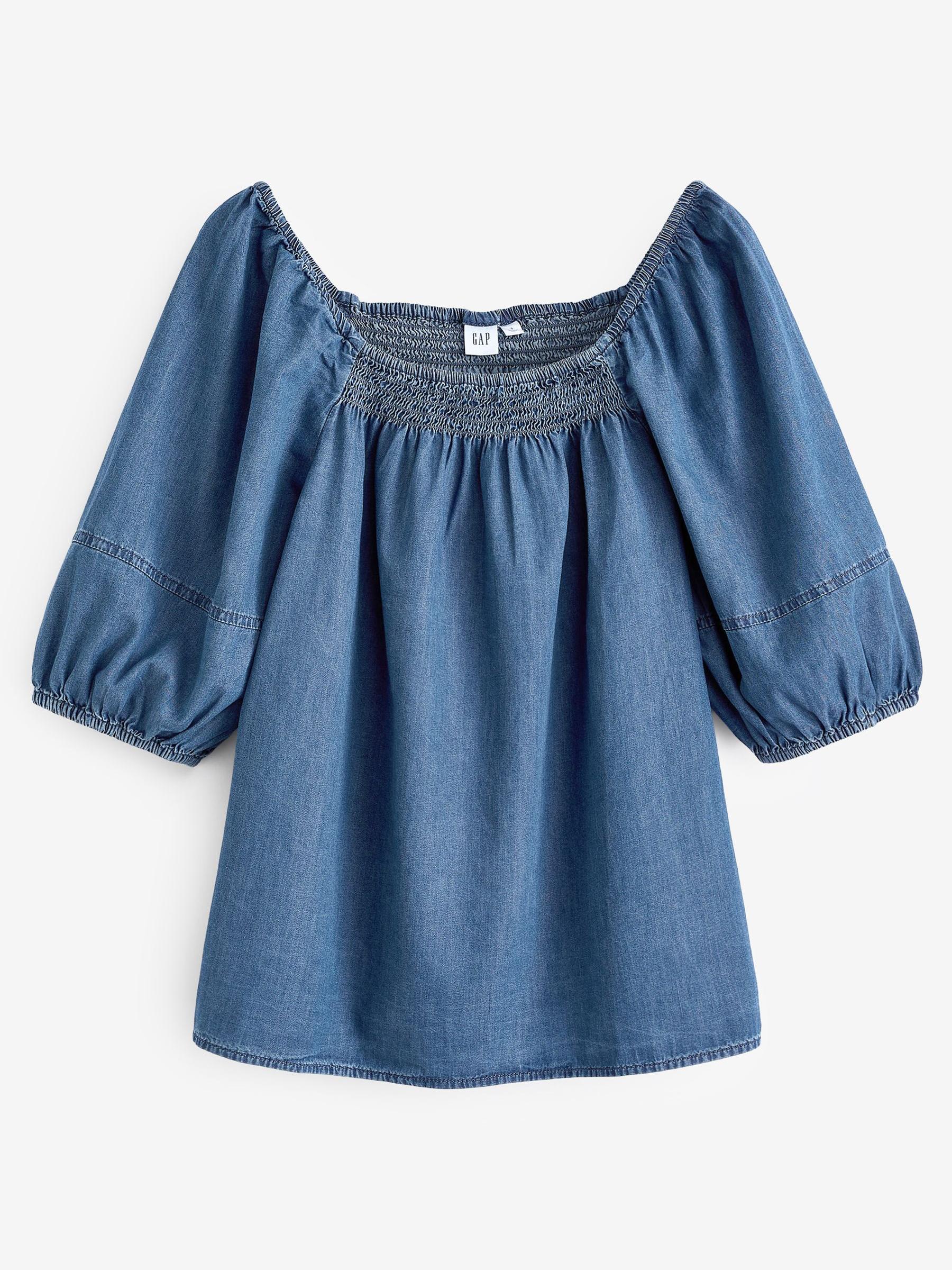Blue Denim Squareneck Top - Image 4 of 4