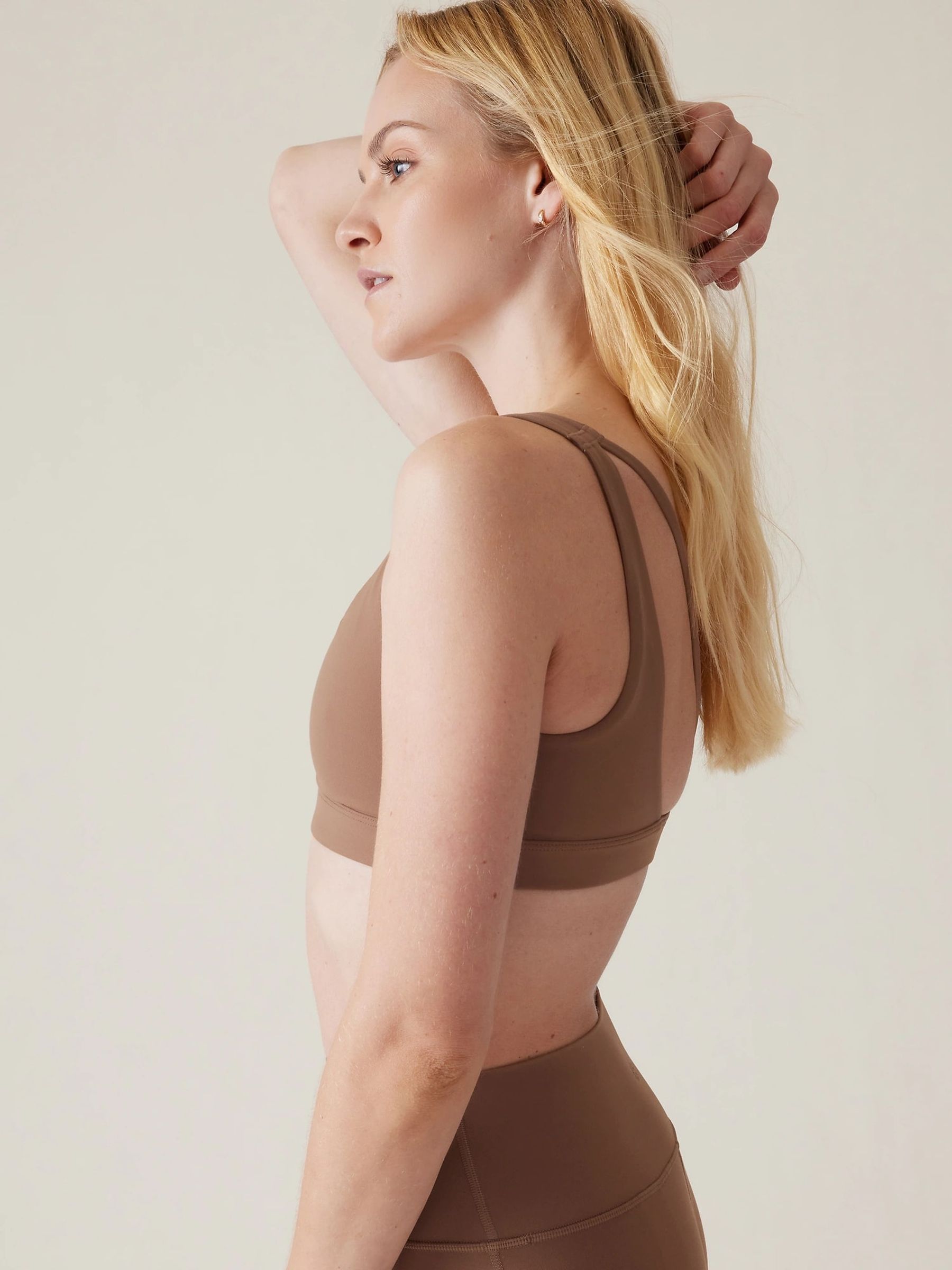 Athleta Neutral A-C Cup Strappy Back Low Impact Sports Bra - Image 3 of 6