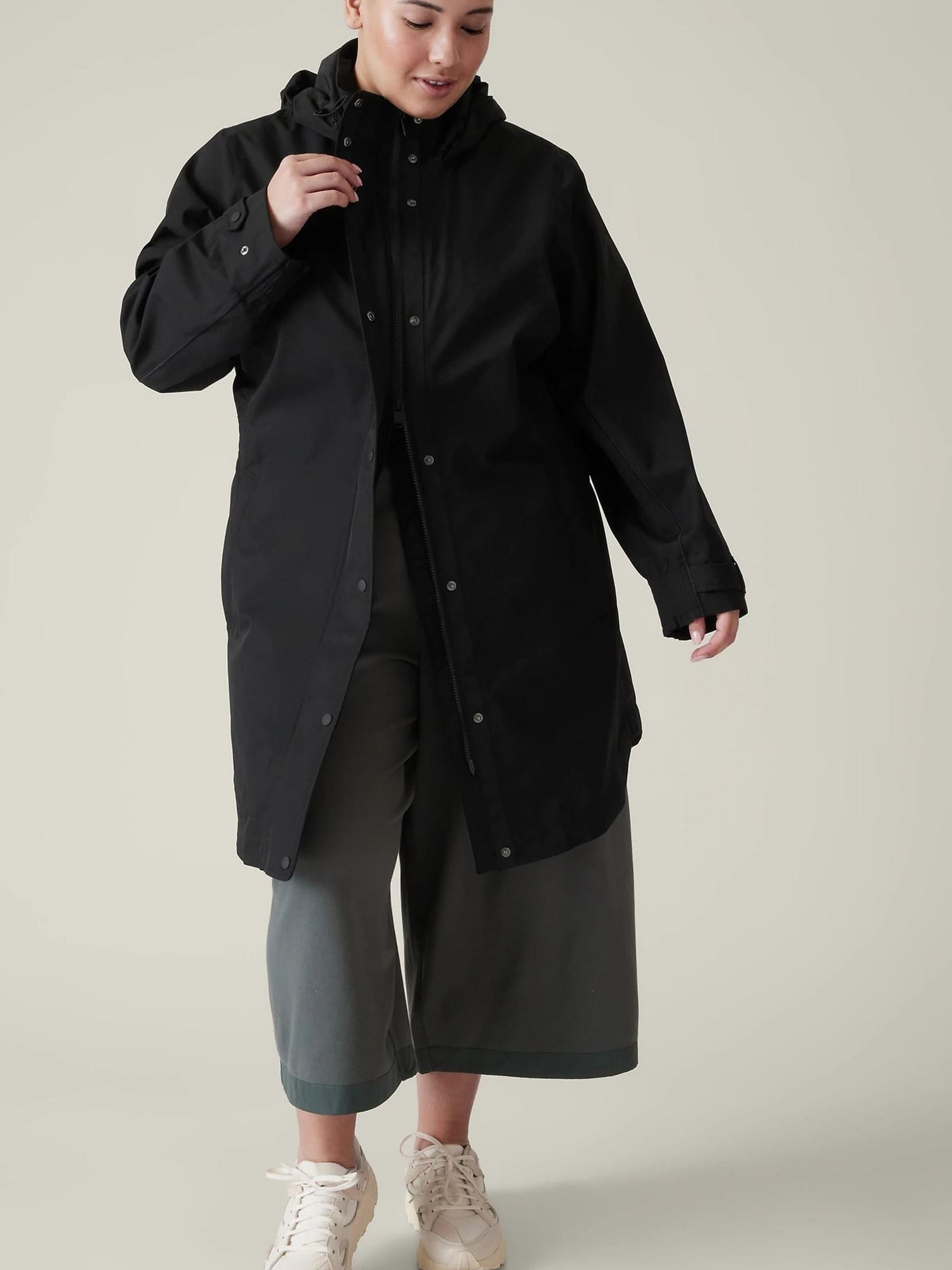 Athleta Black Waterproof Hooded Parka - Image 1 of 2