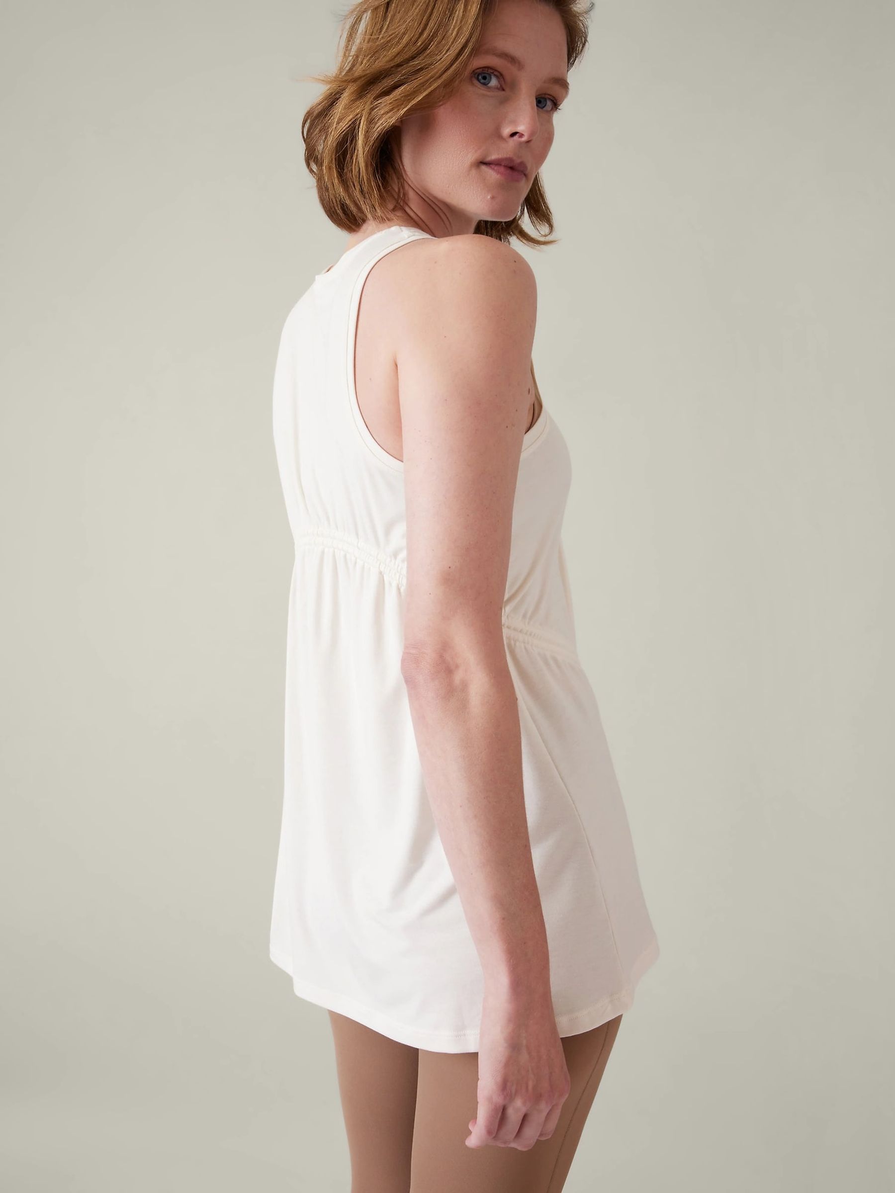 Athleta Cream Crew Neck Air Out Tank - Image 6 of 7
