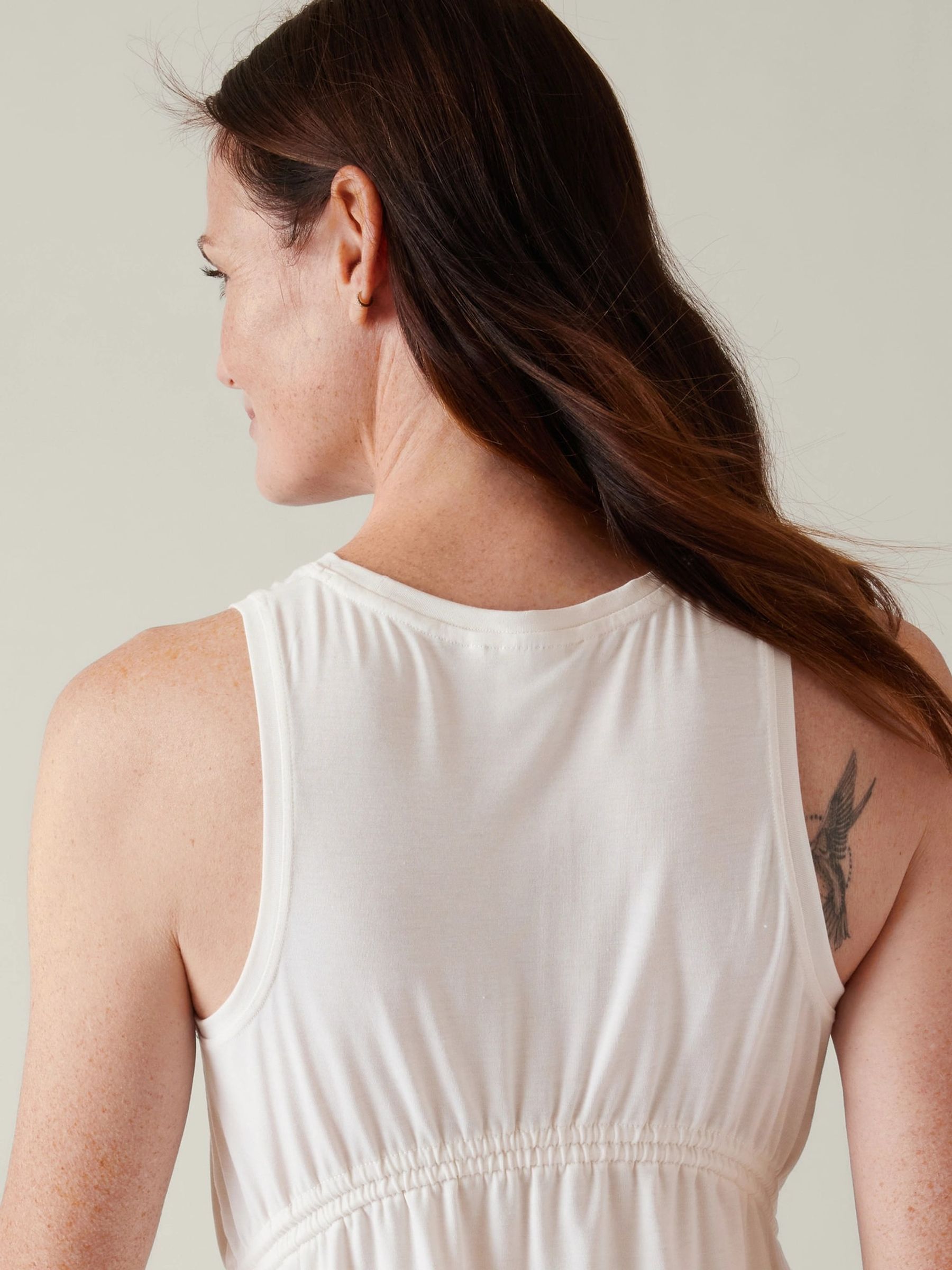 Athleta Cream Crew Neck Air Out Tank - Image 7 of 7