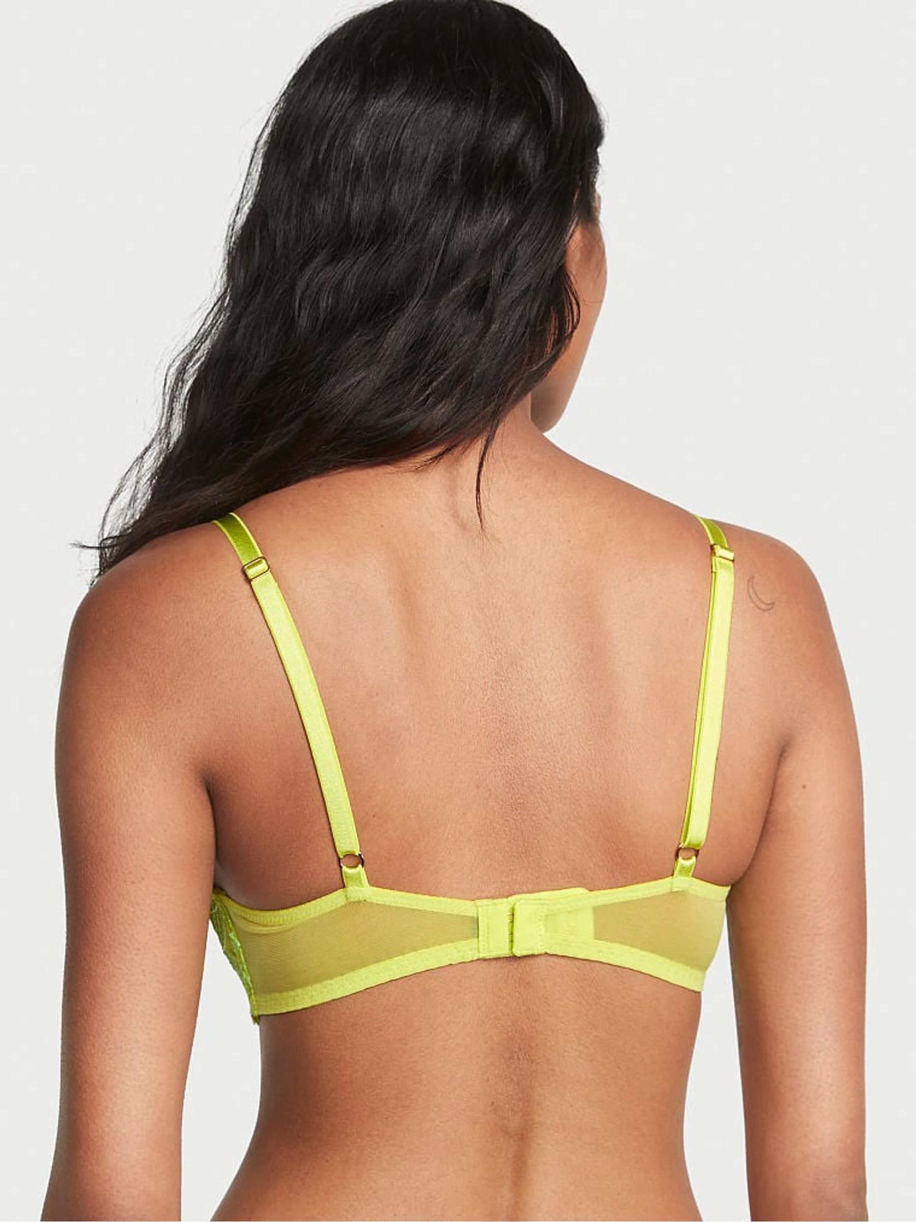 Limelight Green Floral Embroidered Demi Bra - Image 2 of 4