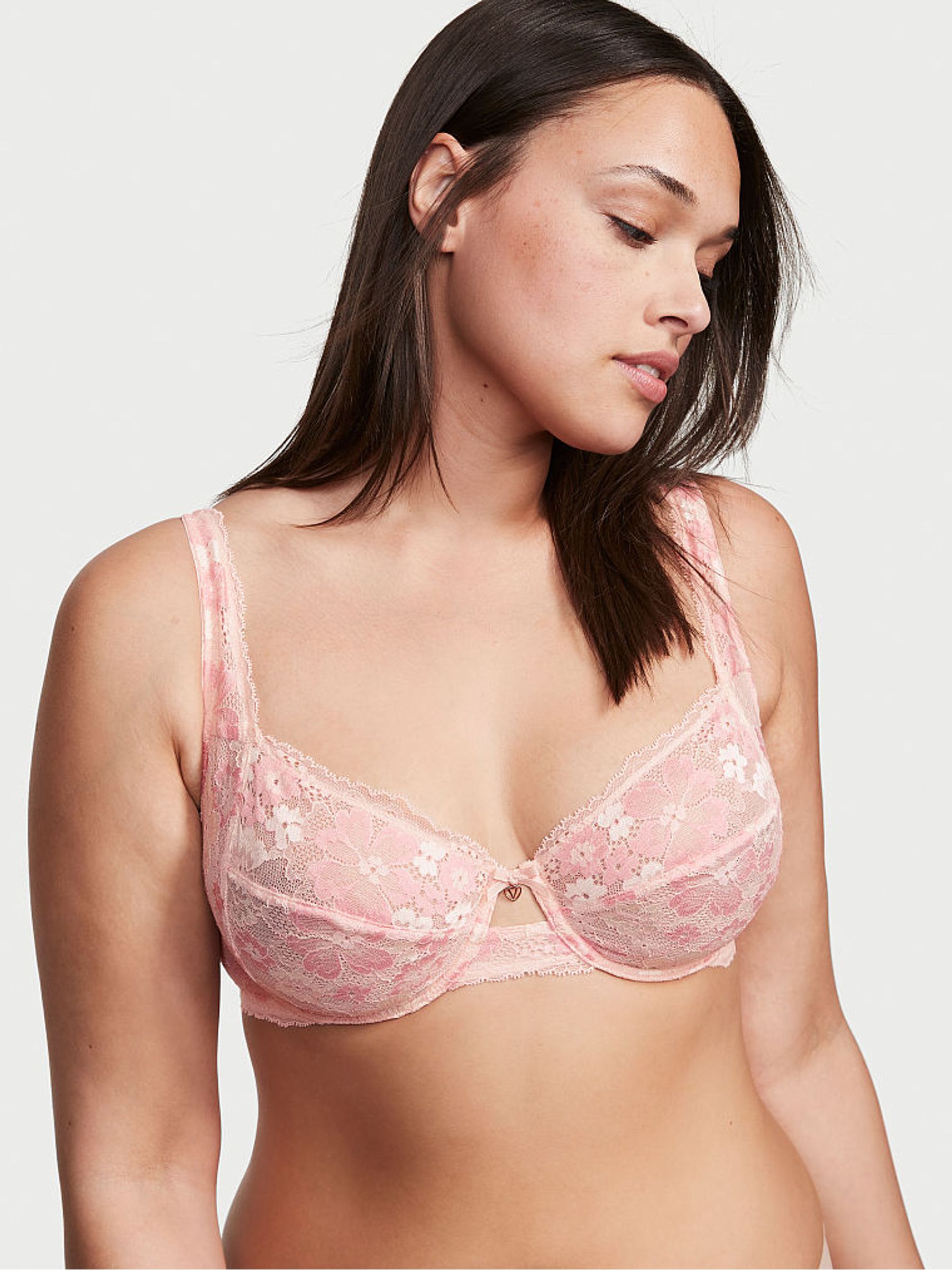 Purest Pink Lace Unlined Demi Bra - Image 1 of 3