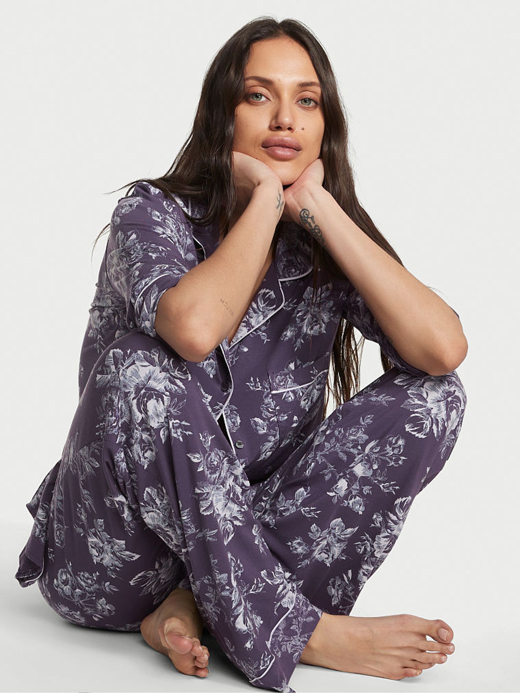 Valiant Purple Rose Toile Modal Long Pyjamas - Image 1 of 3