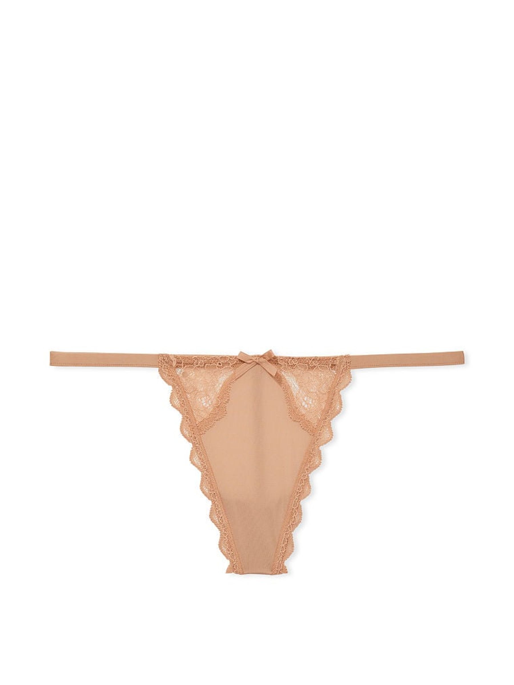 Sweet Praline Nude Lace Trim G String Knickers - Image 3 of 3