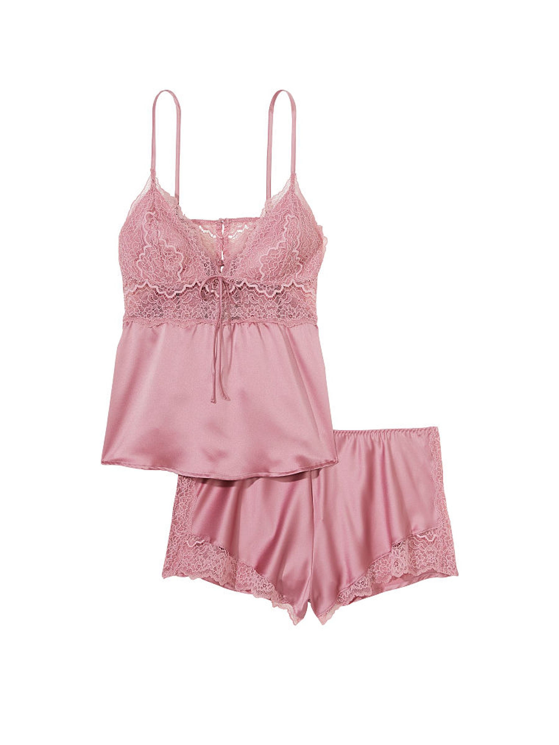 Dusk Mauve Pink Satin Cami Set - Image 3 of 3