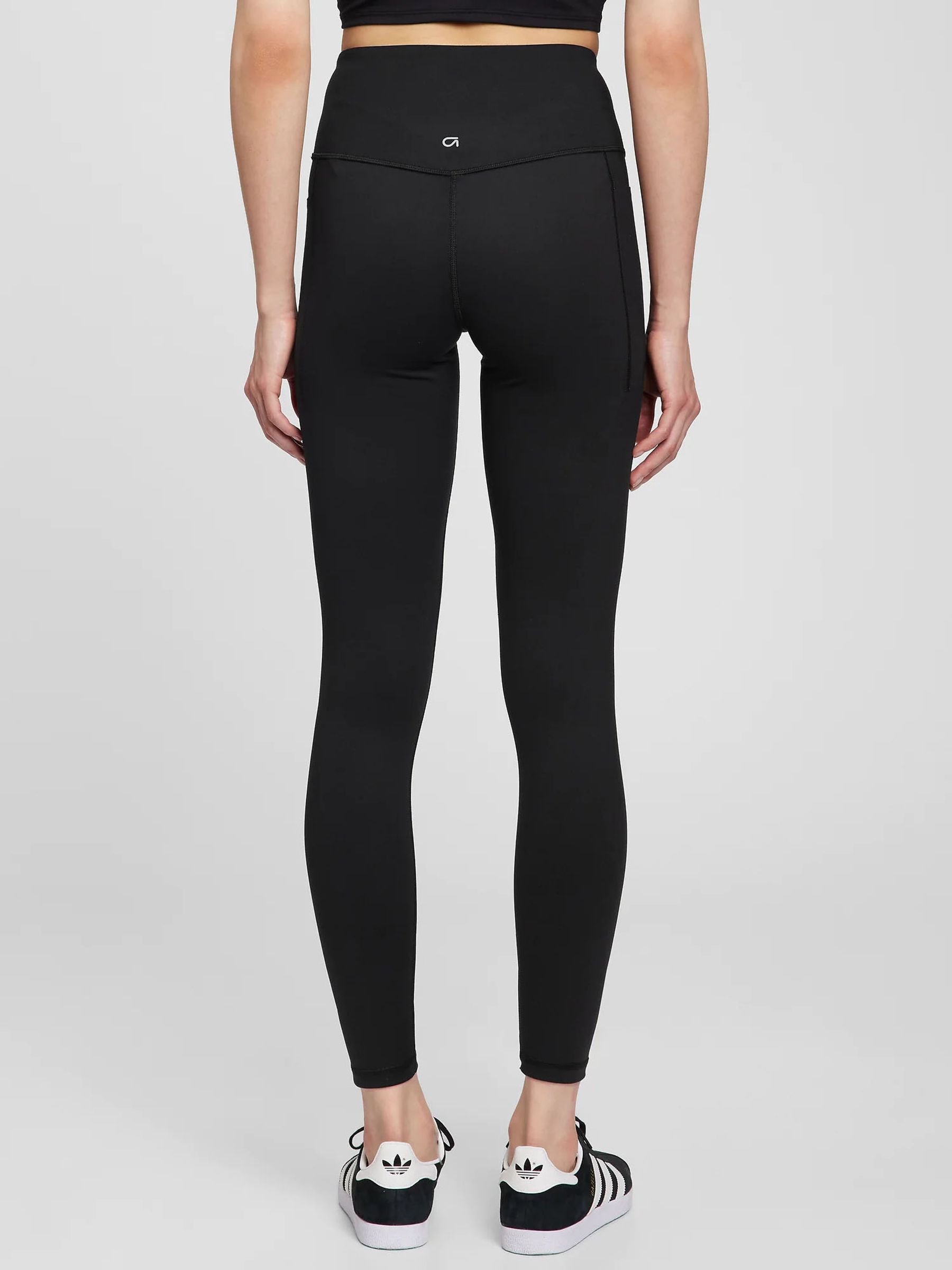 Black Full Length High Waisted Power Stretch Leggings - Image 2 of 7