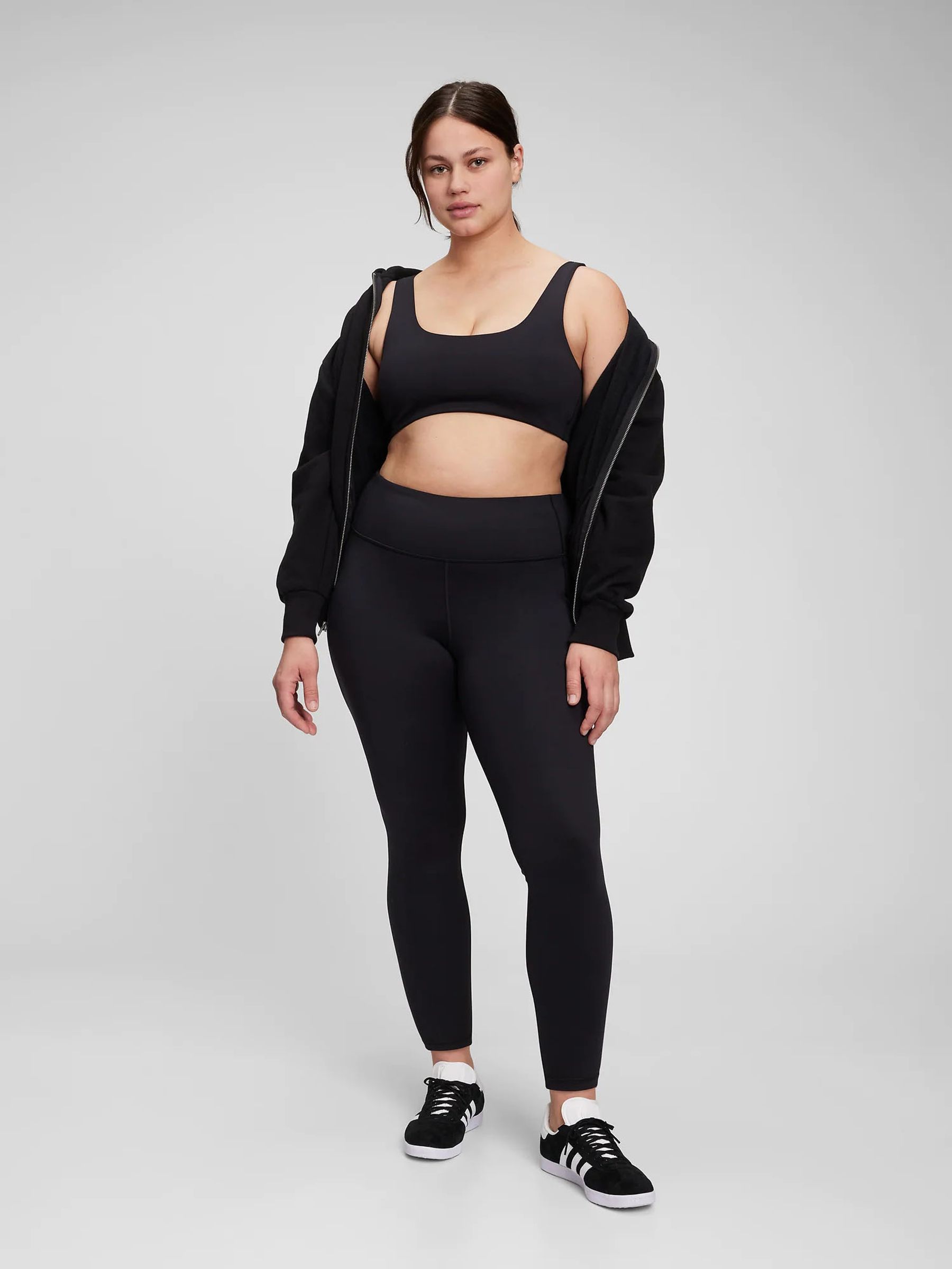 Black Full Length High Waisted Power Stretch Leggings - Image 5 of 7