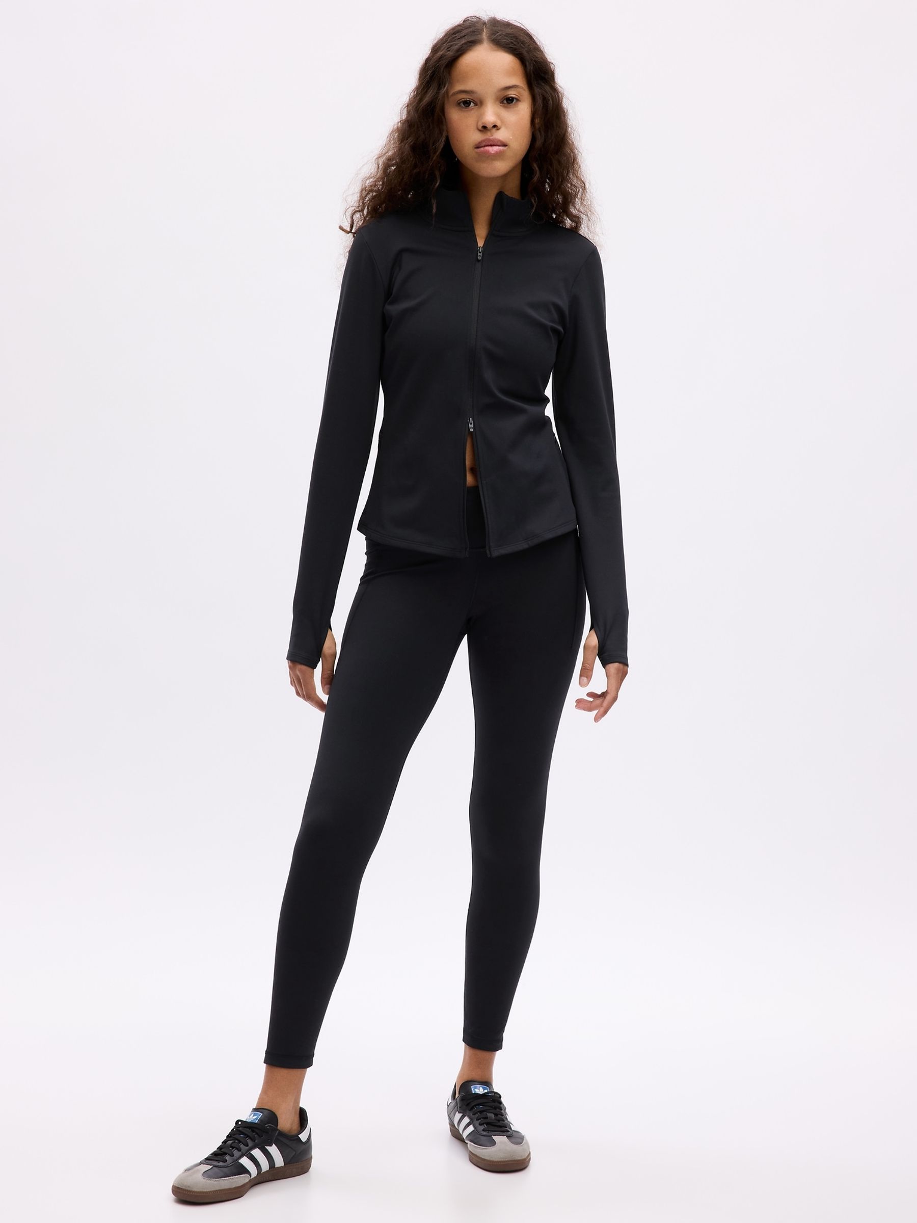 Black Full Length High Waisted Power Stretch Leggings - Image 6 of 7