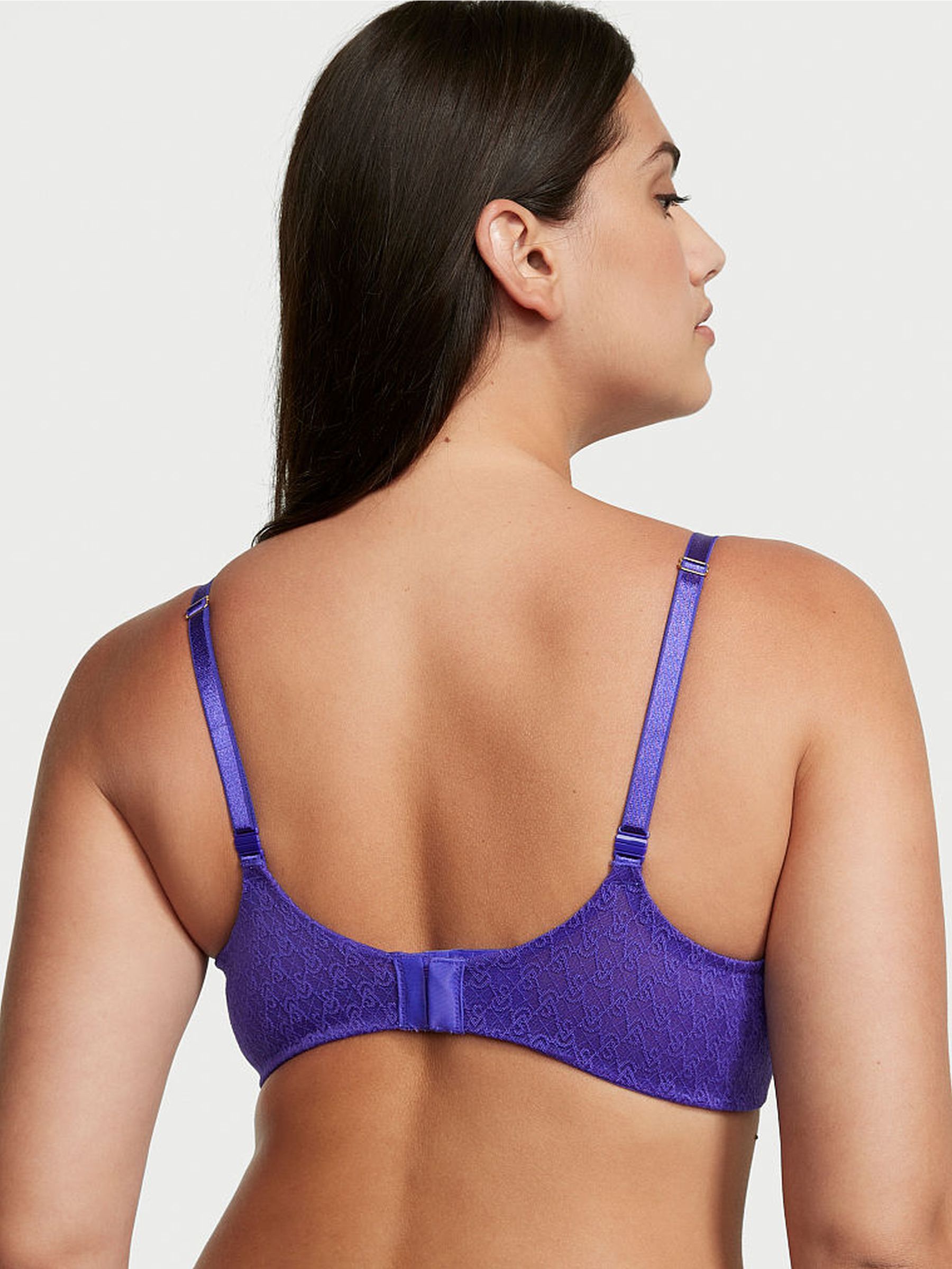Purple Shock Lace Icon Push Up Demi Bra - Image 1 of 3