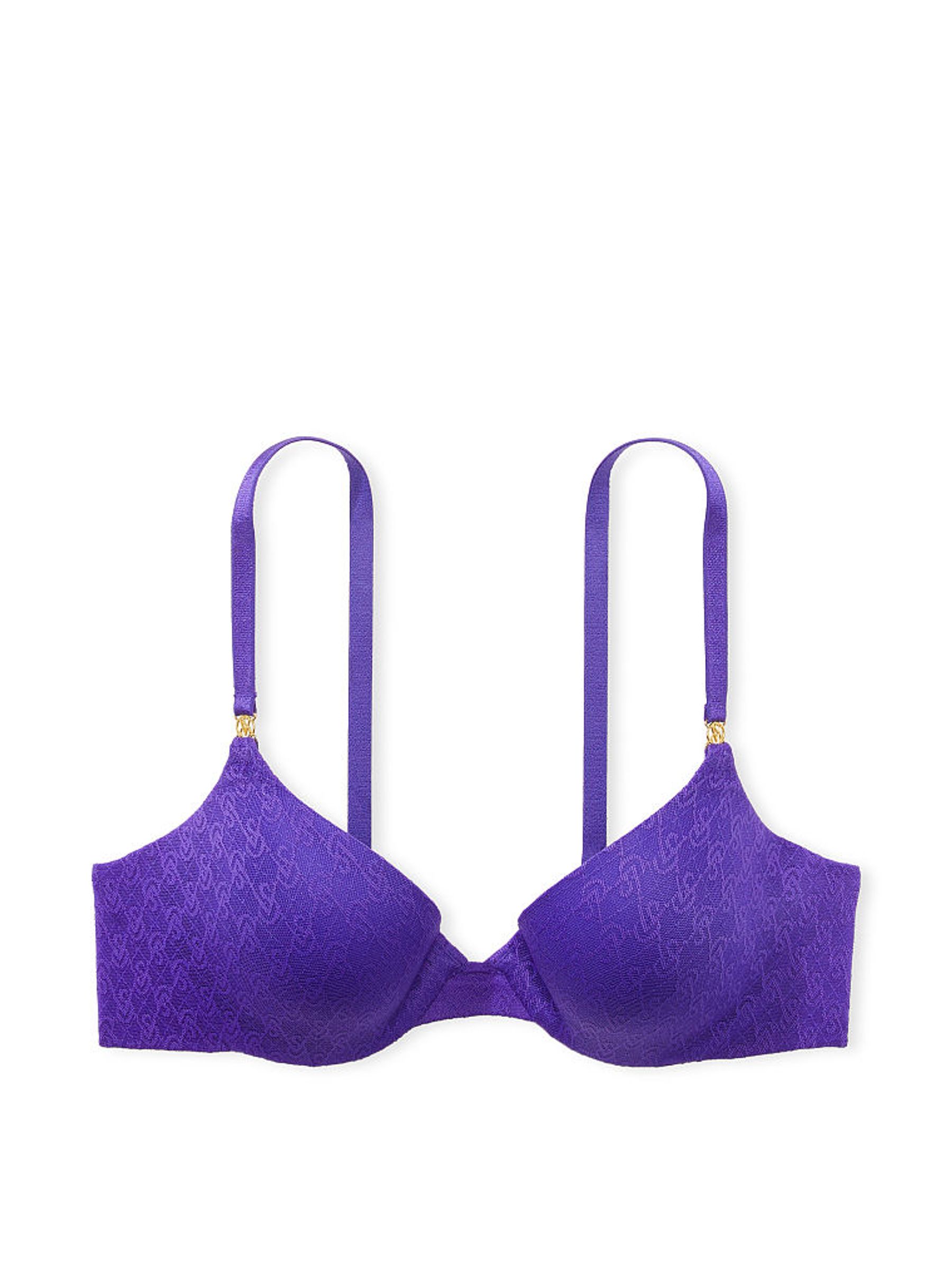 Purple Shock Lace Icon Push Up Demi Bra - Image 3 of 3
